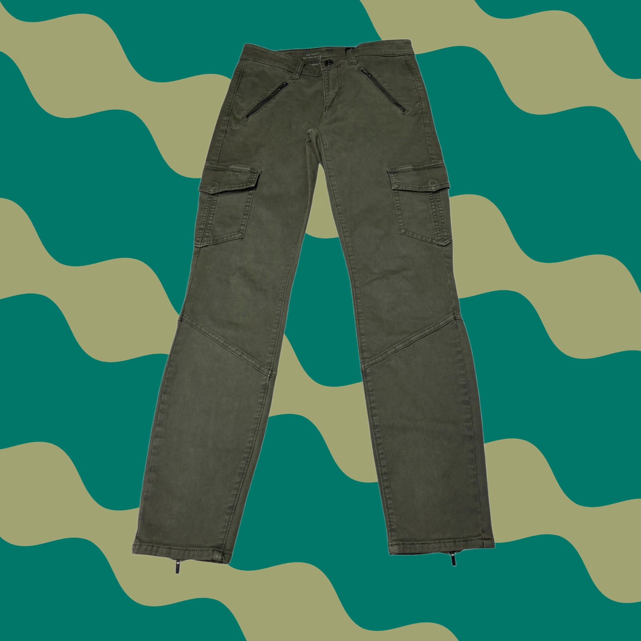 Olive AG Adriano Goldschmied The Whitt Cargo Ankle Pants Olive Green 25X27 Pants Women Slim Olive Green Cargo Zipper Logo 90s? Size 42" / US 20 - 1 Thumbnail