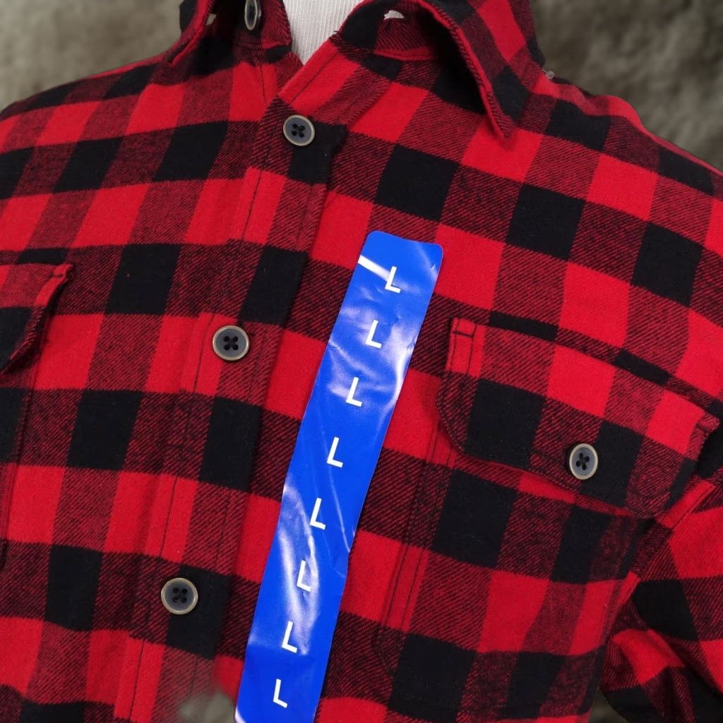 Lumberjack JACHS Shirt Mens L Red Buffalo Check Button-Up Flannel Cotton with Pockets Size US L / EU 52-54 / 3 - 1 Thumbnail