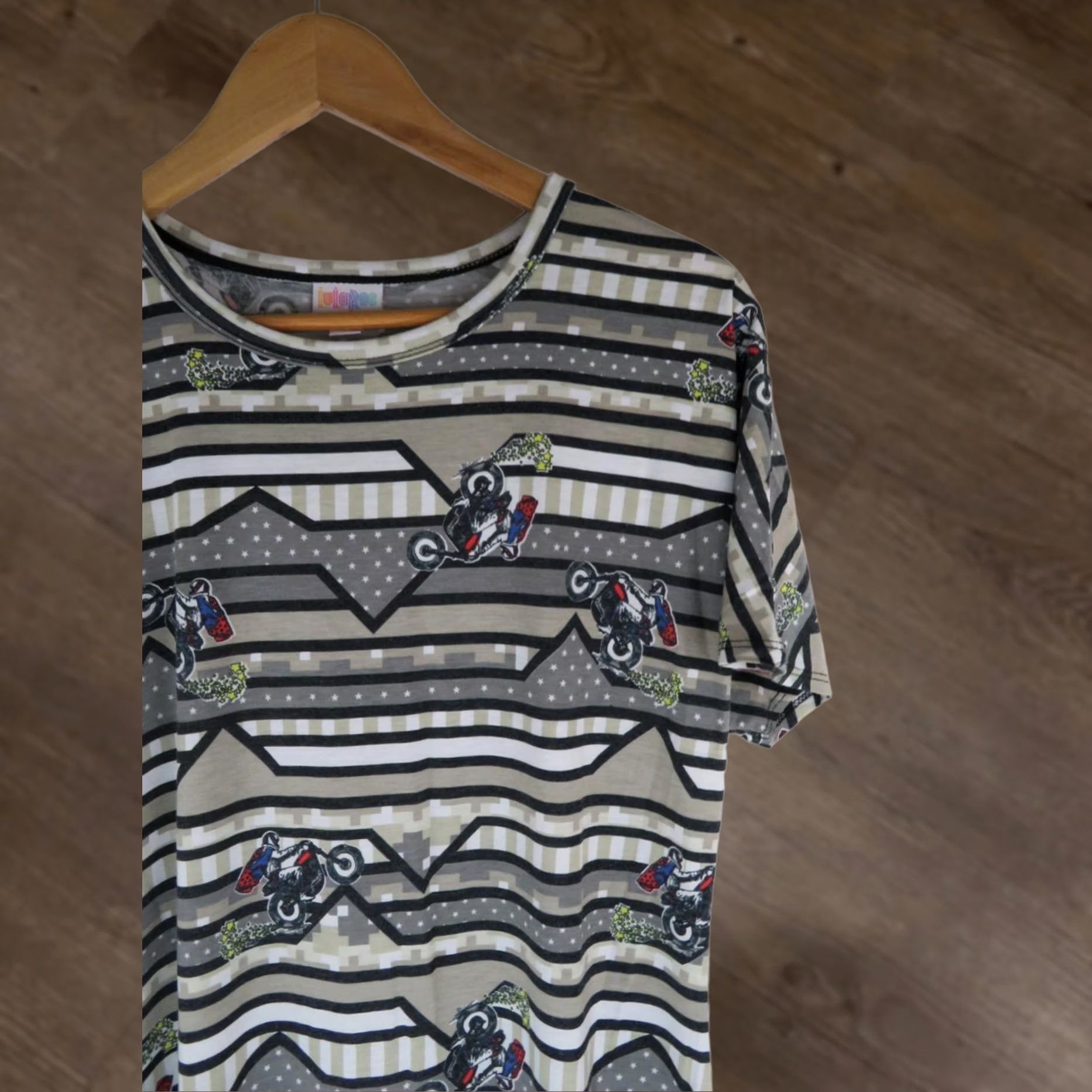 Vintage VINTAGE LuLaRoe Evil Knievel Maria Dress Medium Motorcycle Maxi Long Stretch EUC Size M / US 6-8 / IT 42-44 - 1 Thumbnail