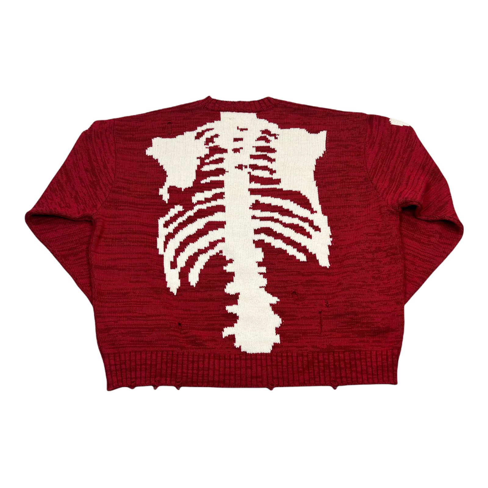 image of Kapital Skeleton Knit Crewneck Sweatshirt Red, Men's (Size Small)