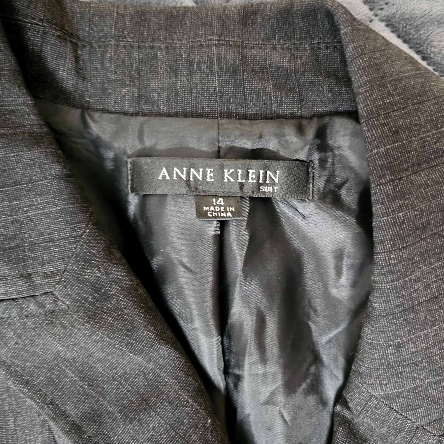 Anne Klein Anne Klein Suit Blazer Charcoal One-Button Lined Jacket Size 14 Womens Regular Sleeve Long Solid Pattern Size XL / US 12-14 / IT 48-50 - 7 Thumbnail