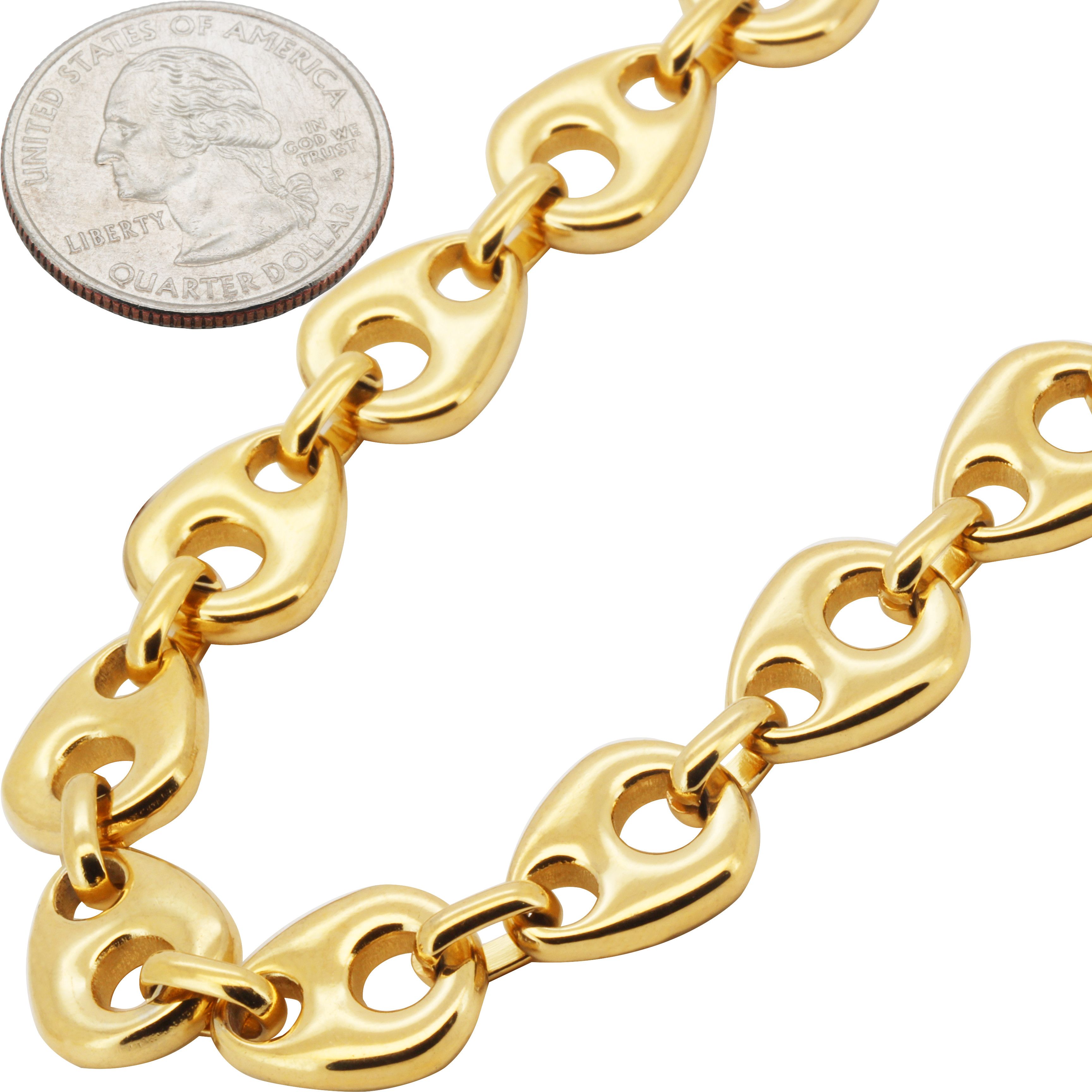 Other 316L SS 18k GP 13mm Mariner Link Bracelet 8.5” Size ONE SIZE - 2 Thumbnail