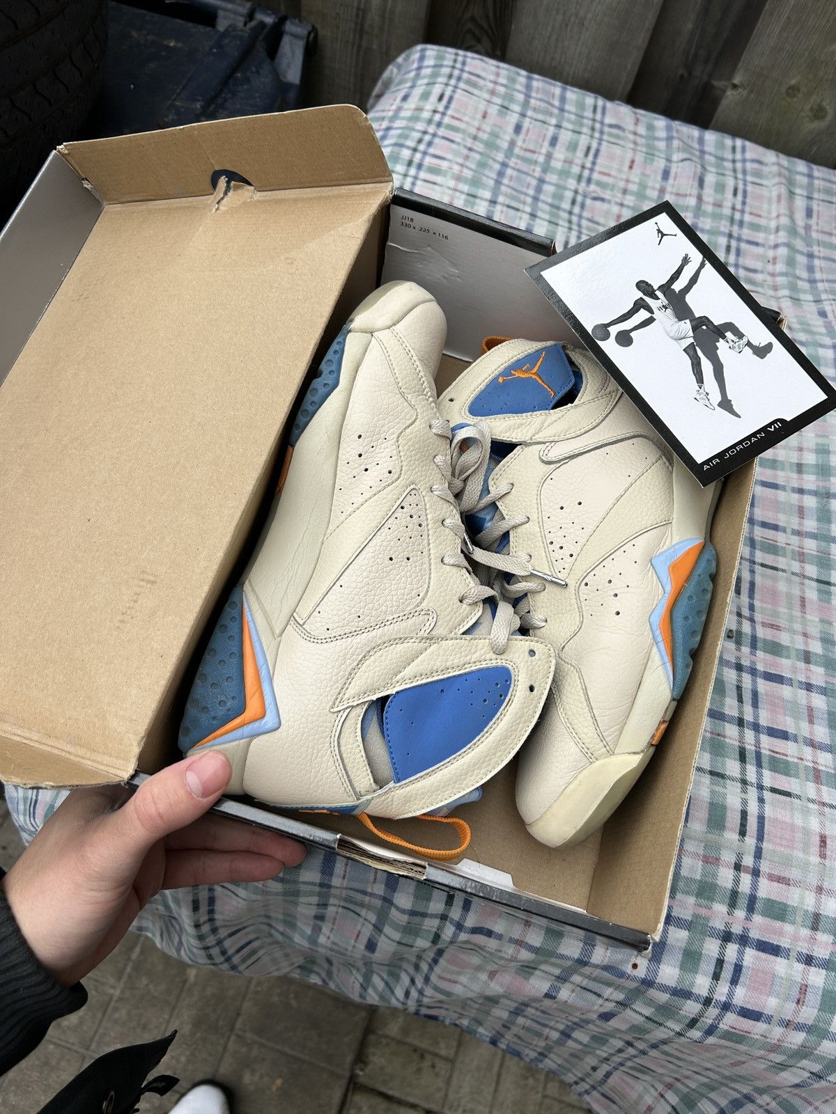 Jordan Brand × Nike Jordan 7 Retro Pacific Blue / Cream Size US 9 / EU 42 - 8 Thumbnail
