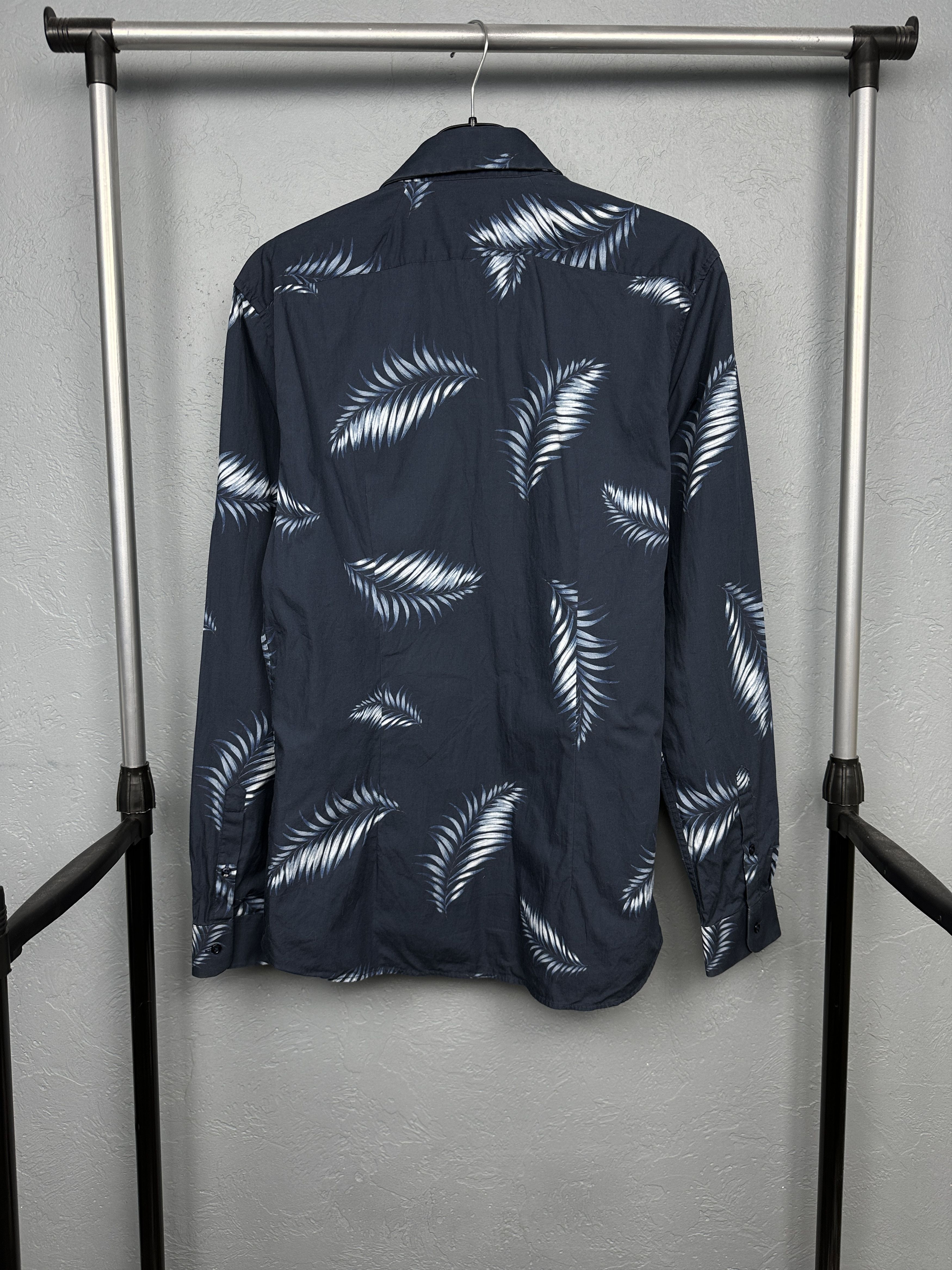 Reiss Reiss Mens Long Sleeve Floral Print Shirt Slim Fit Size US L / EU 52-54 / 3 - 6 Thumbnail