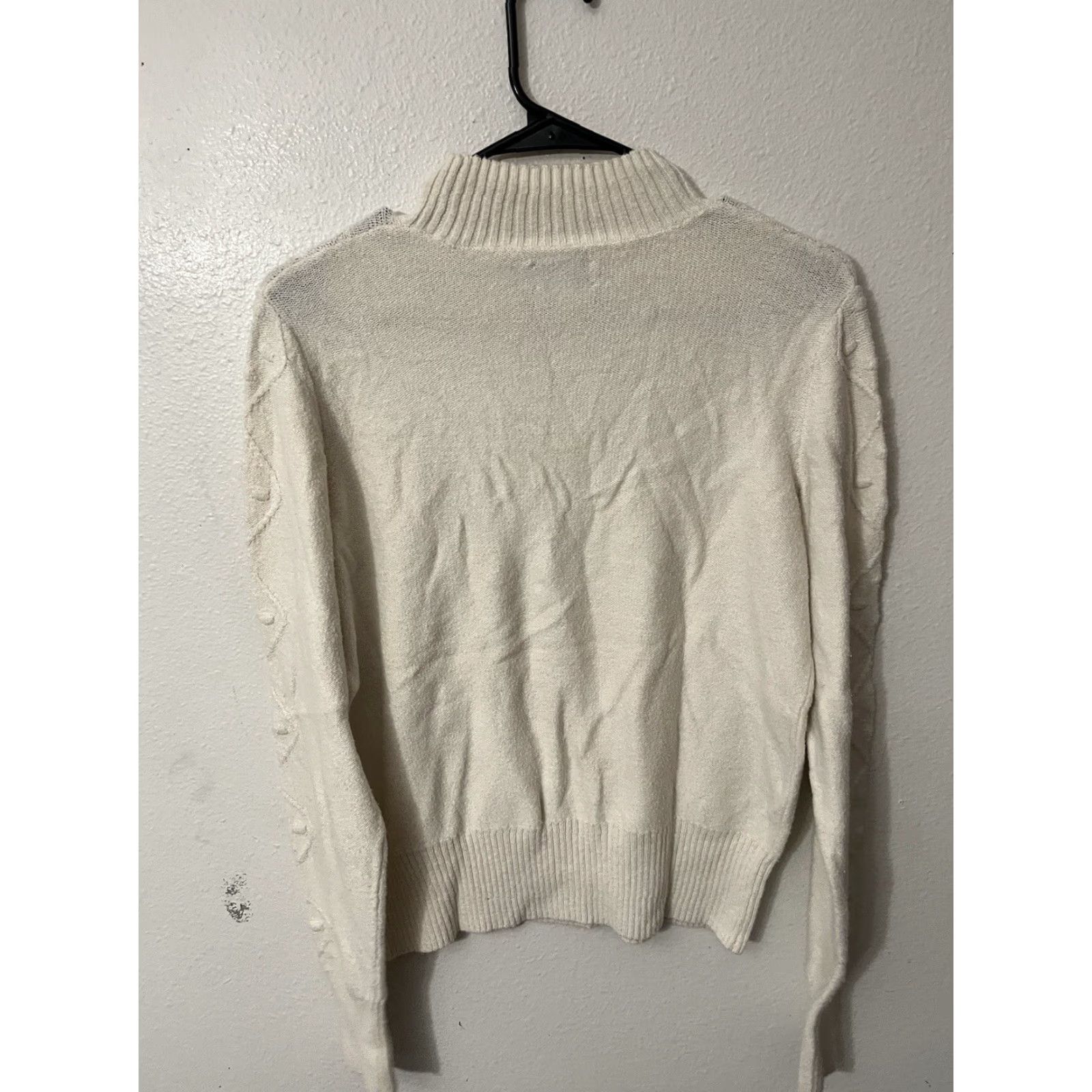 Lucky Brand Lucky Brand Women’s Quinn Cable Pullover Sweater Ivory Size M Princess Size M / US 6-8 / IT 42-44 - 3 Thumbnail