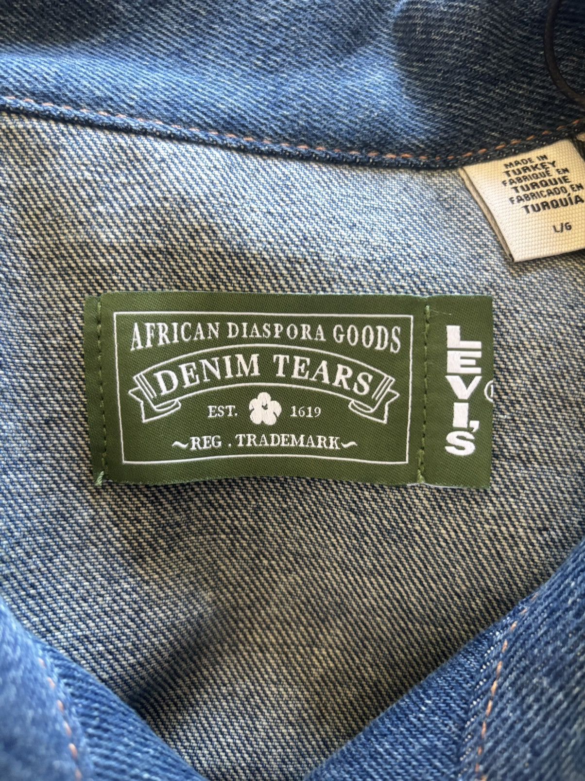DENIM TEARS × Levi's Fleur De Lis Denim Track Jacket Size US L / EU 52-54 / 3 - 4 Thumbnail