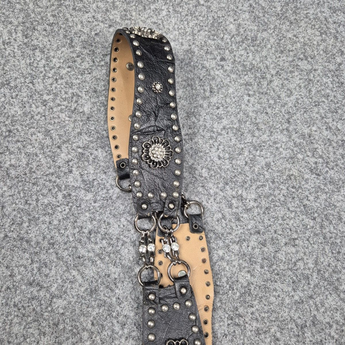 Japanese Brand Y2K Studded leather belts Size ONE SIZE - 3 Thumbnail