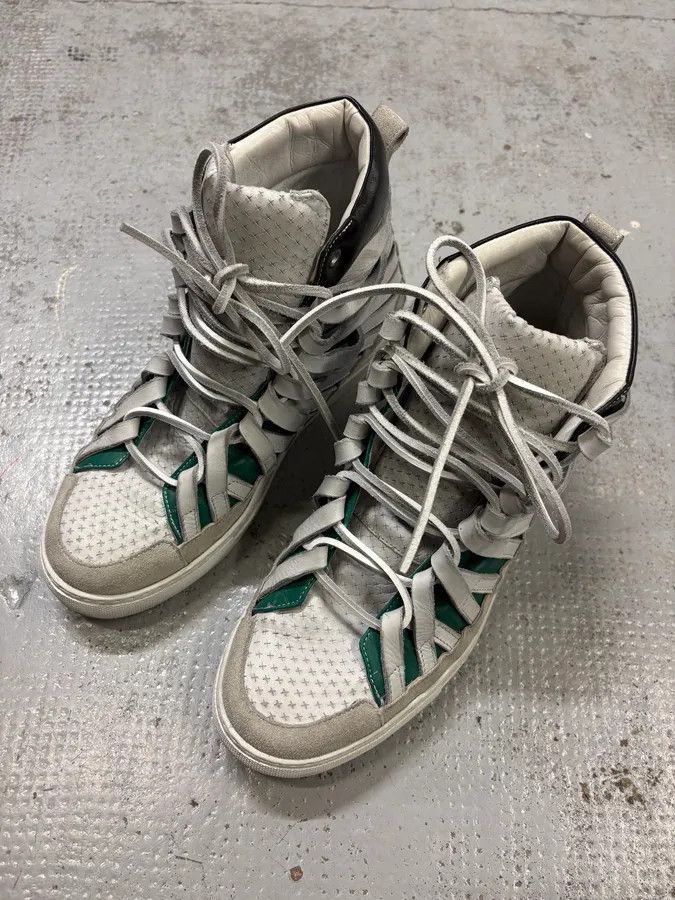 Damir Doma Damir Doma Multi Strip White Leather Sneakers Size US 8 / EU 41 - 3 Thumbnail