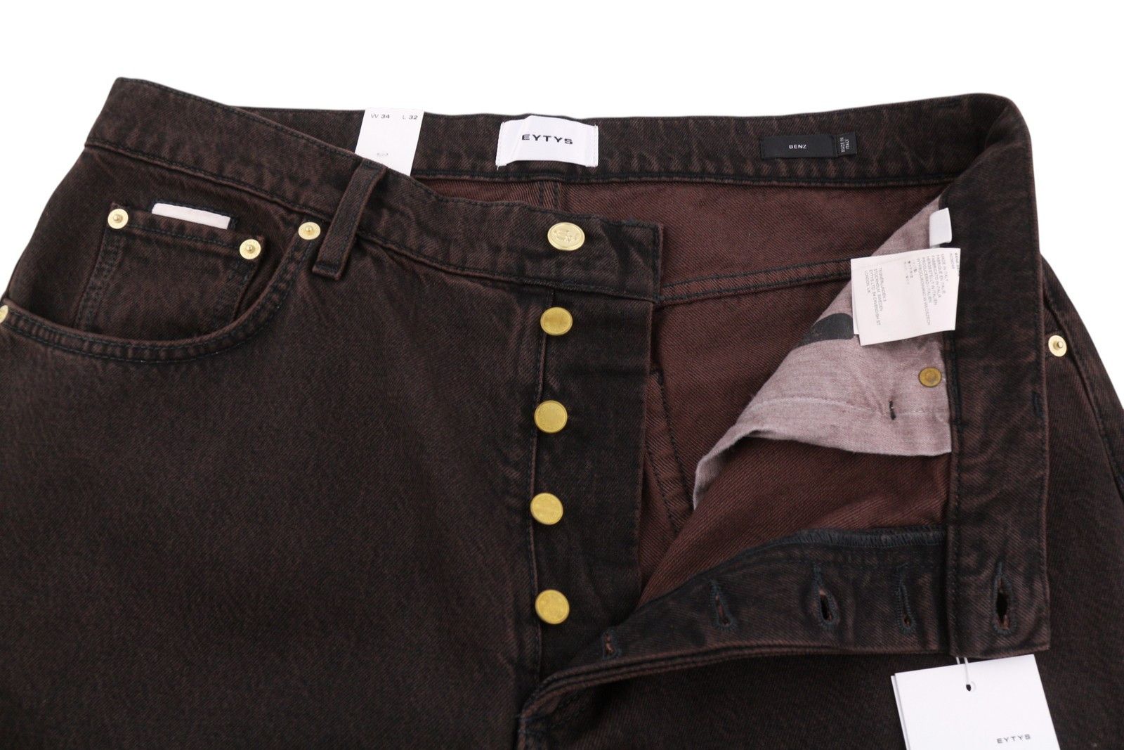 Eytys BENZ SEPIA BAGGY FIT W34/L32 Brown Faded RRP370 88883 Size US 34 / EU 50 - 6 Thumbnail