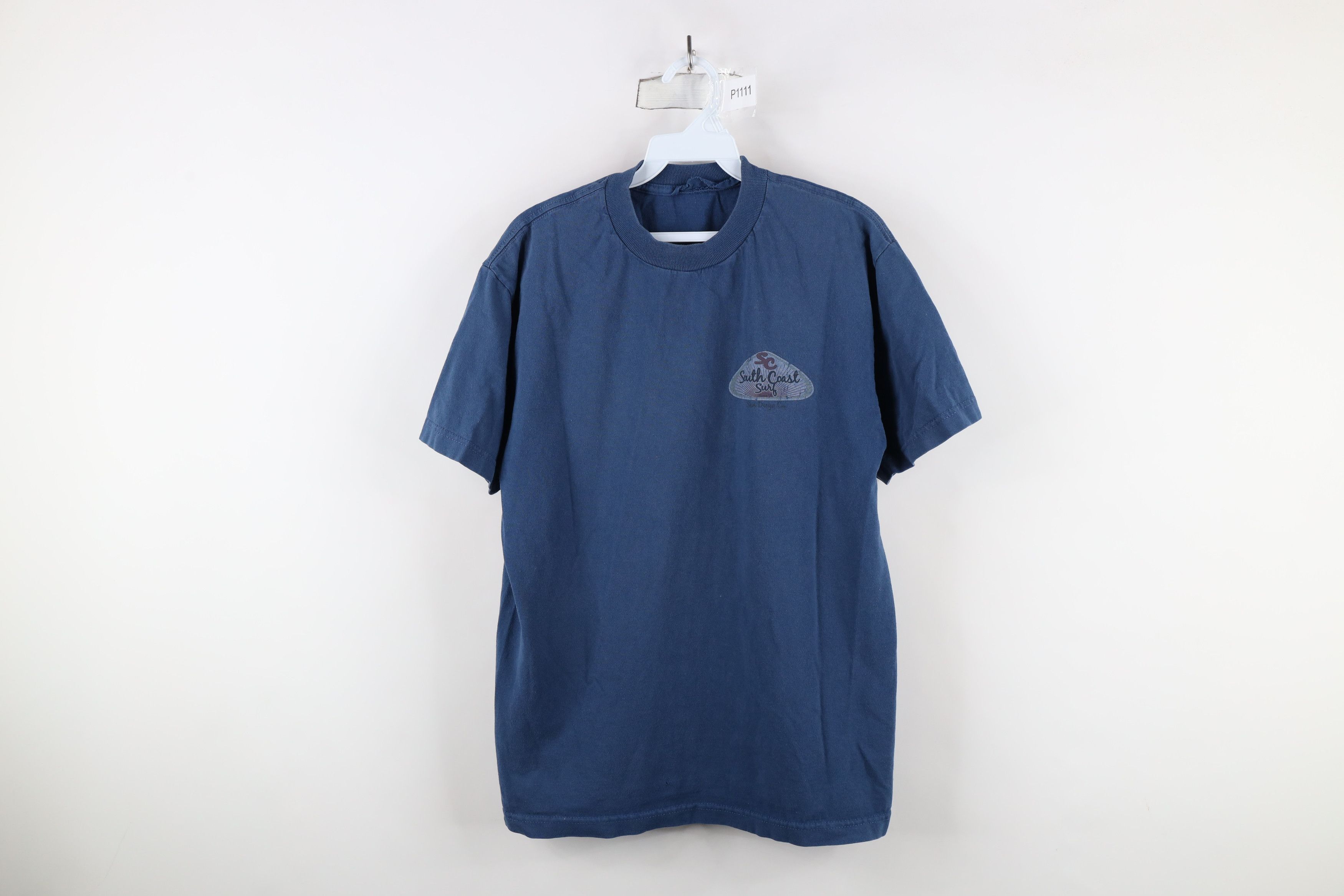 Vintage Vintage 90s Streetwear South Coast Surf T-Shirt Blue Cotton Size US M / EU 48-50 / 2 - 1 Thumbnail
