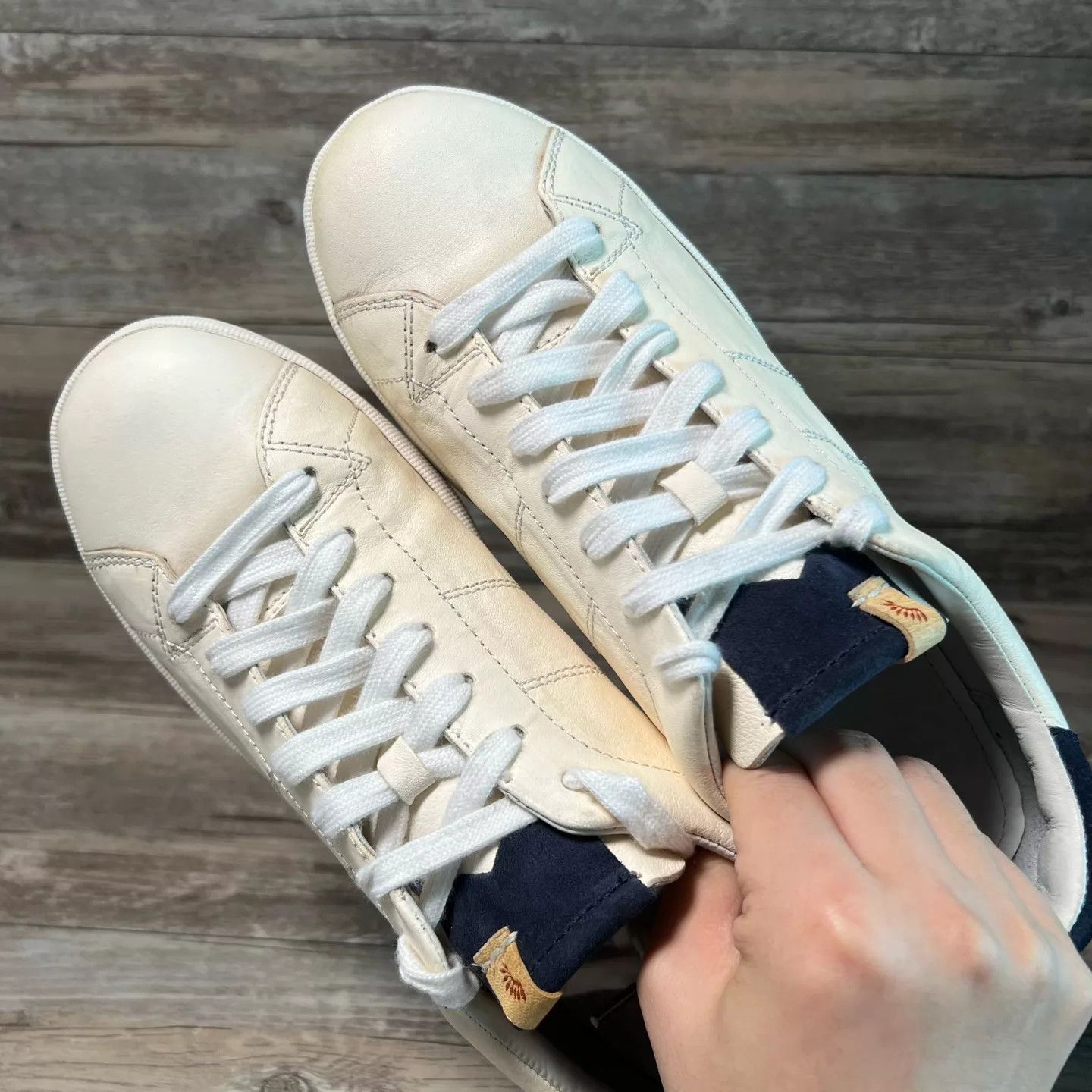 Visvim Visvim Foley Folk Sneakers White/Blue Navy Heel 9.5 Ltd Size US 9.5 / EU 42-43 - 5 Thumbnail