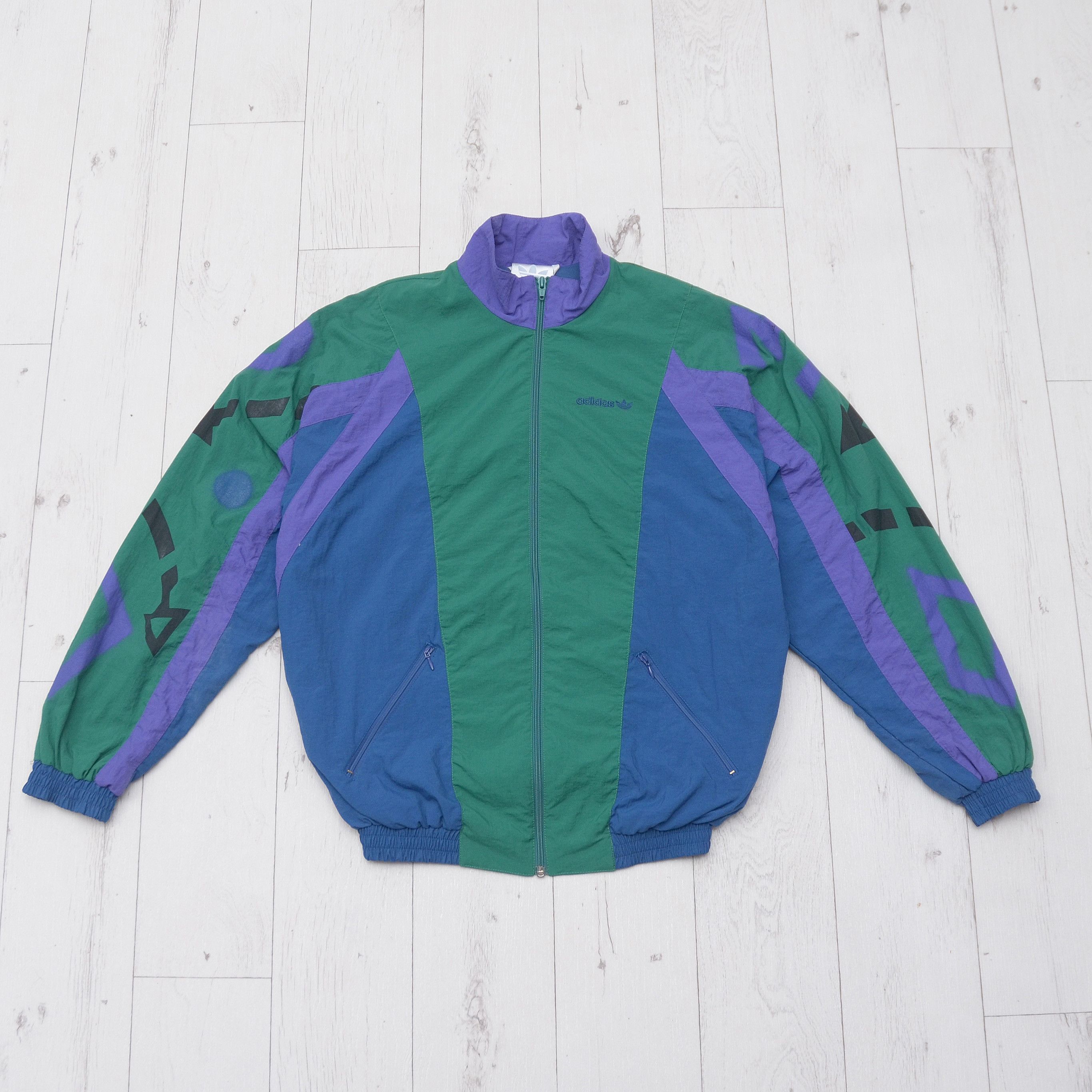 Adidas × Vintage Vintage 90s Adidas Tracksuit Set Track Jacket Pants M-S Rare Size 48R - 4 Thumbnail