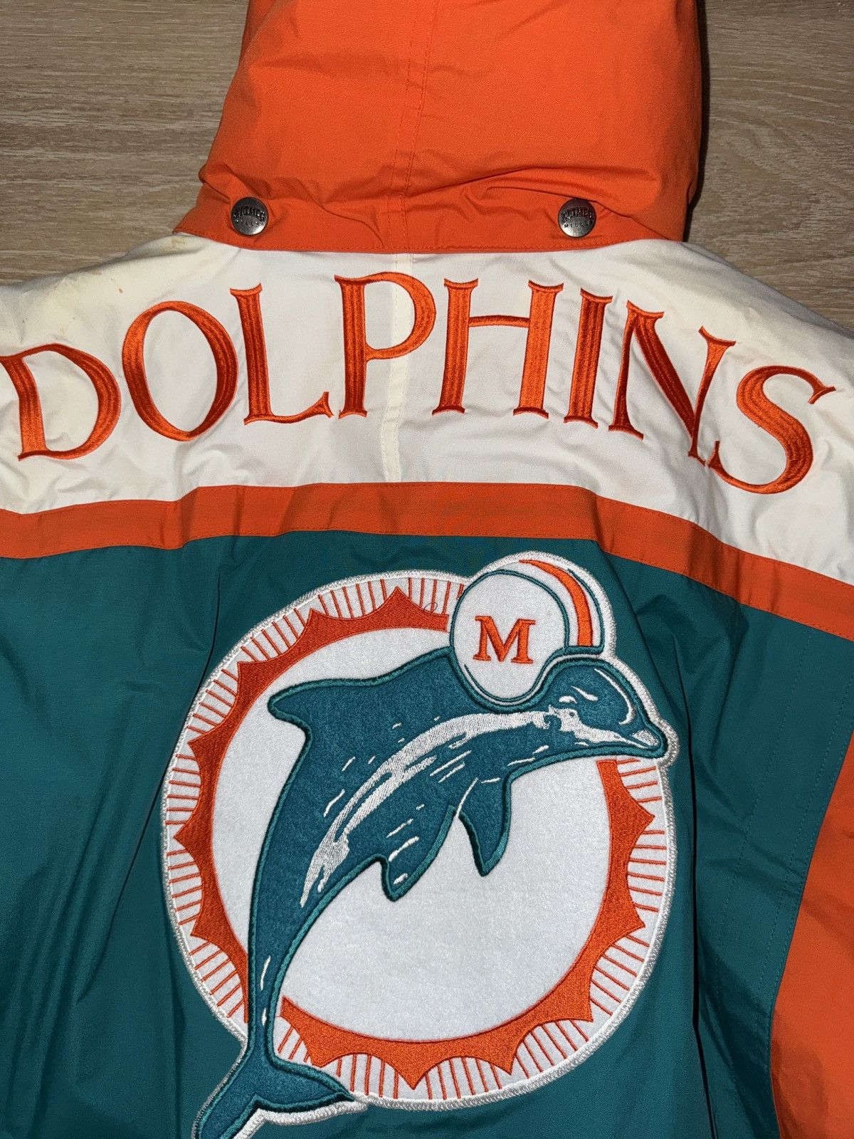 Nutmeg Vintage 90’s Miami Dolphins Nutmeg by Campri Puffer Jacket Size US XL / EU 56 / 4 - 5 Thumbnail