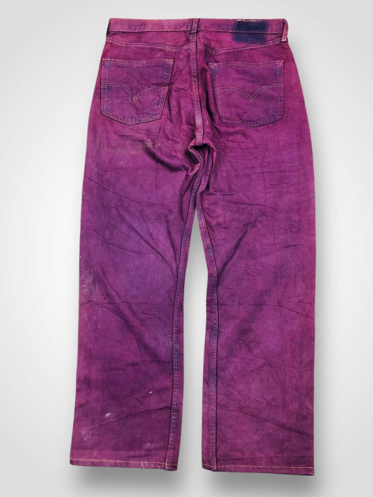 Levi's VINTAGE Levi's 501 USA Purple/Maroon Denim Button Fly (38) Size US 33 - 2 Thumbnail