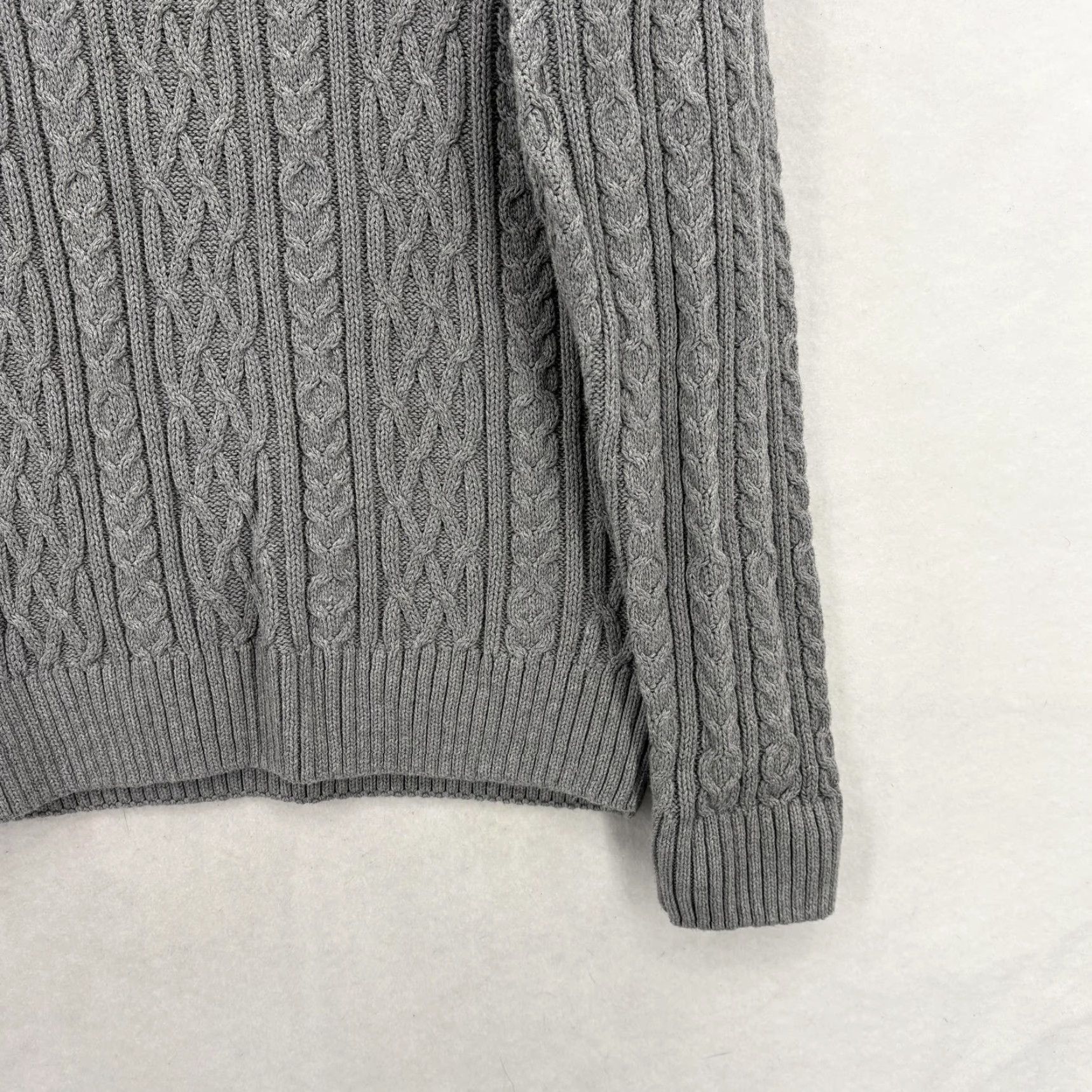 Croft & Barrow Croft & Barrow Sweater Womens XL Gray Cable Knit Shawl Collar Pullover Cozy NWT Size XL / US 12-14 / IT 48-50 - 3 Thumbnail