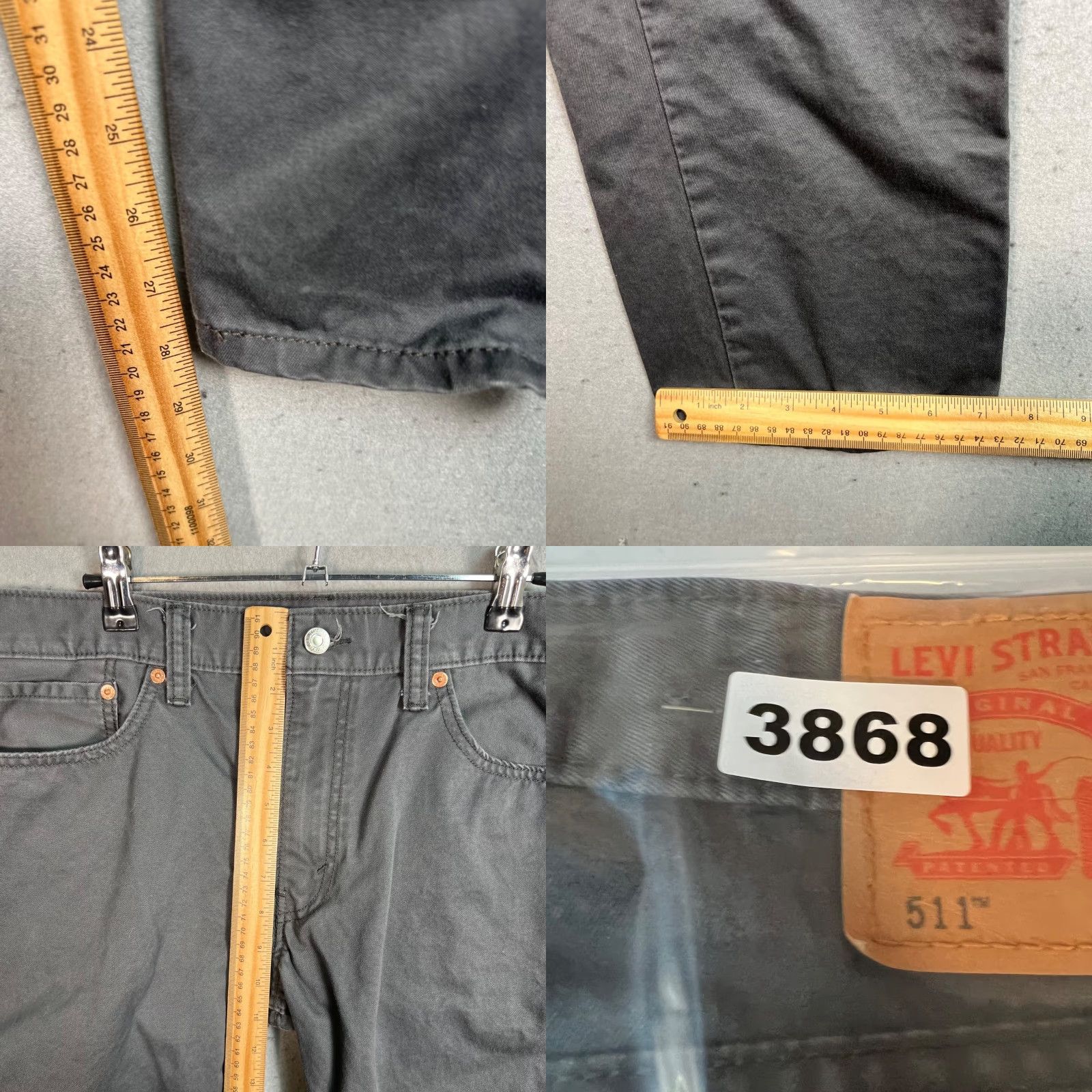Levi's Levi's 511 Jeans Slim Gray 36x30 Mens Denim Cotton 5-Pocket Regular Inseam 29in Vintage No - Levi's 500 Series - Size 36 Adult Mens Size US 36 / EU 52 - 8 Thumbnail