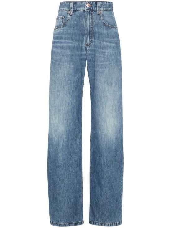Brunello Cucinelli BRUNELLO CUCINELLI Women Denim Pants MH192P5565 C8982 Blue Size 27" / US 4 / IT 40 - 1 Thumbnail