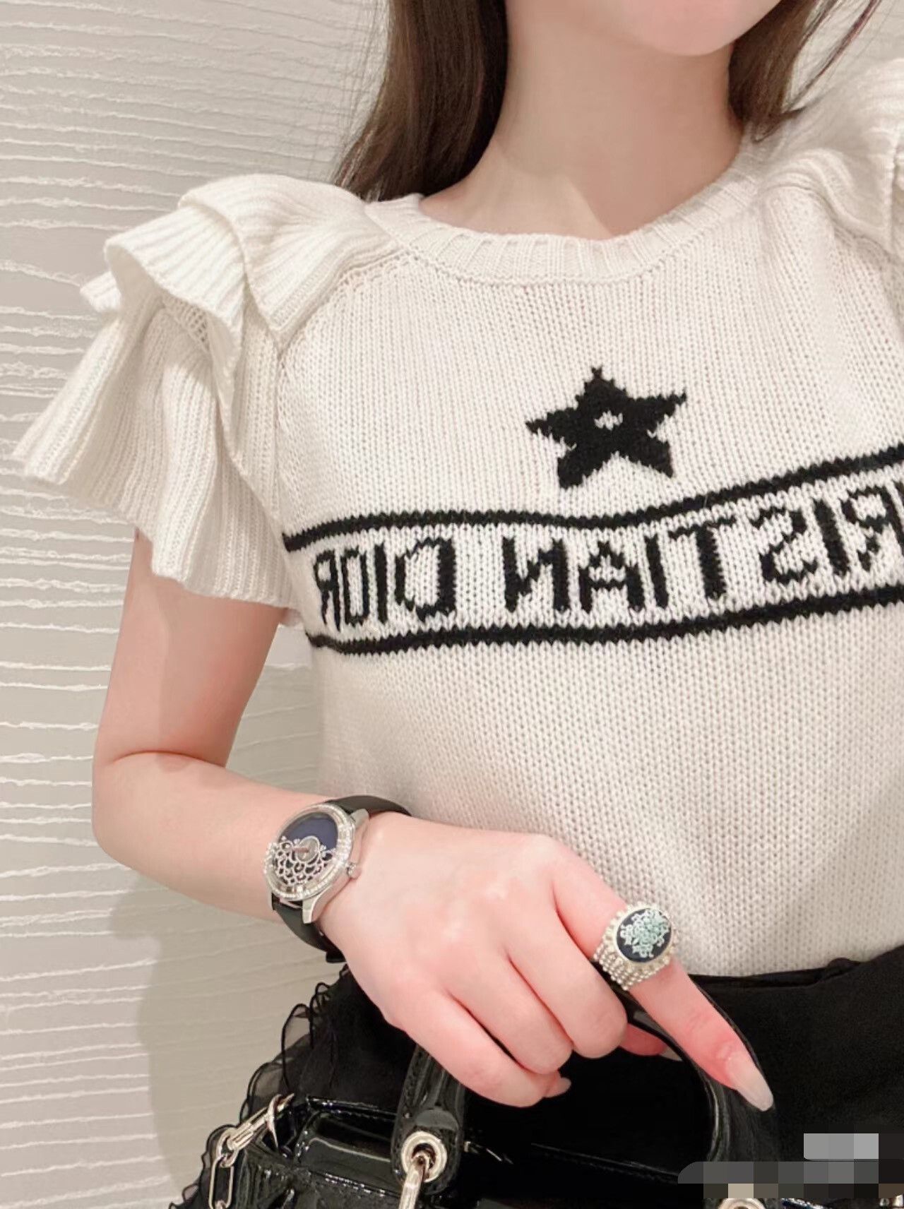 Dior Dior Beige Puff Sleeve Cashmere Knit Top Size XXS / US 00 / IT 34 - 1 Thumbnail