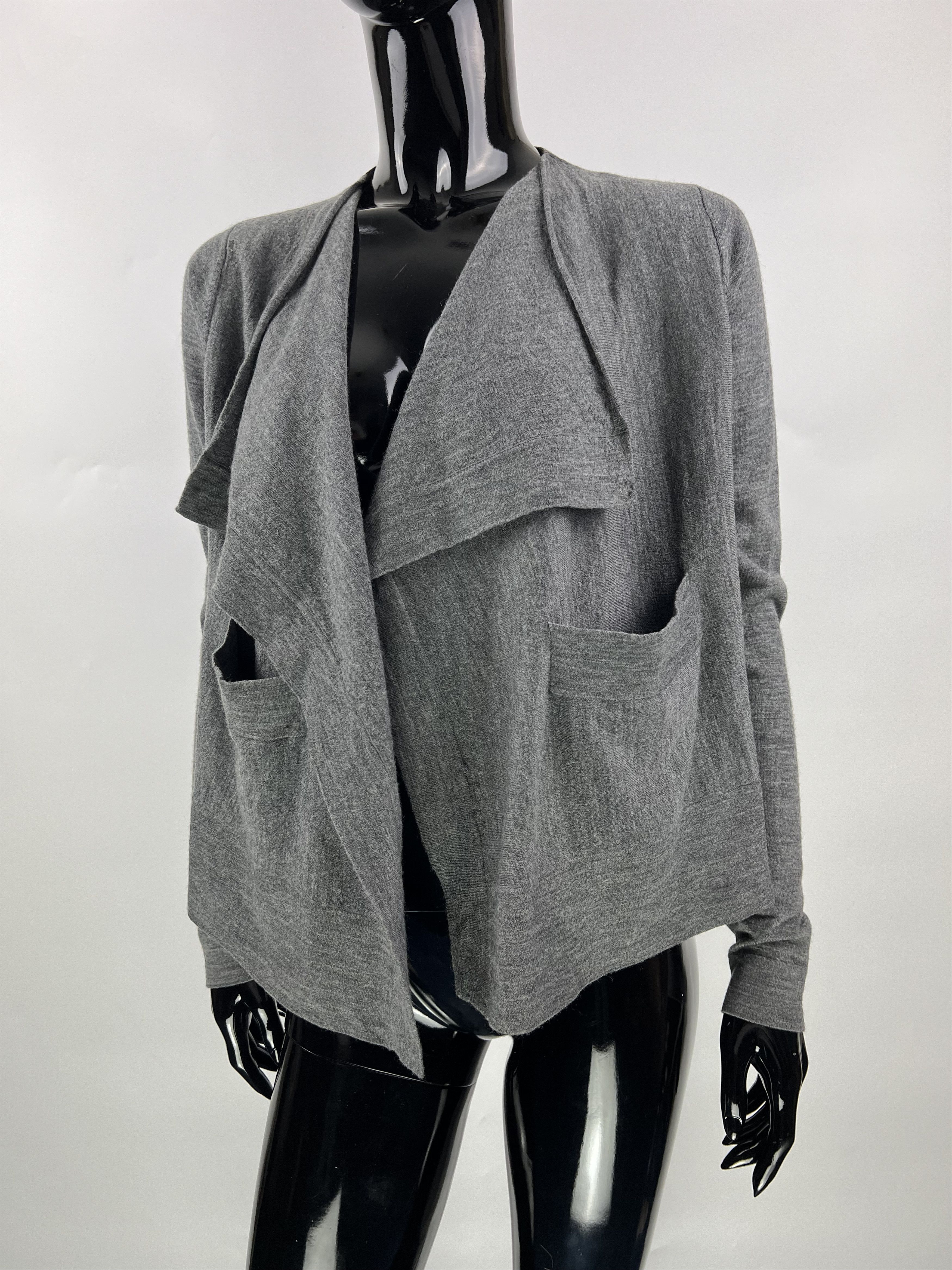 Cos COS Women's Gray 100% Merino Wool Cape Open Cardigan Size M Size M / US 6-8 / IT 42-44 - 5 Thumbnail