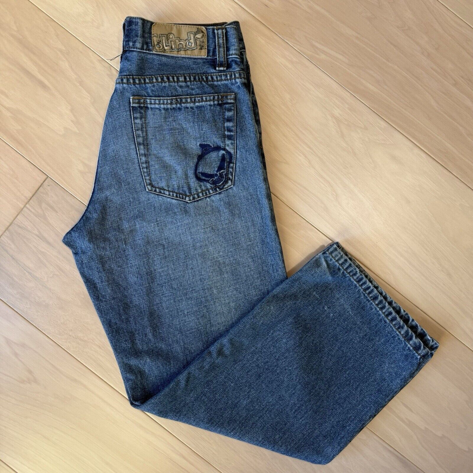 Vintage Vintage Blind Skateboard Jeans 27 Blue Y2K Denim Skater Size US 27 - 2 Thumbnail