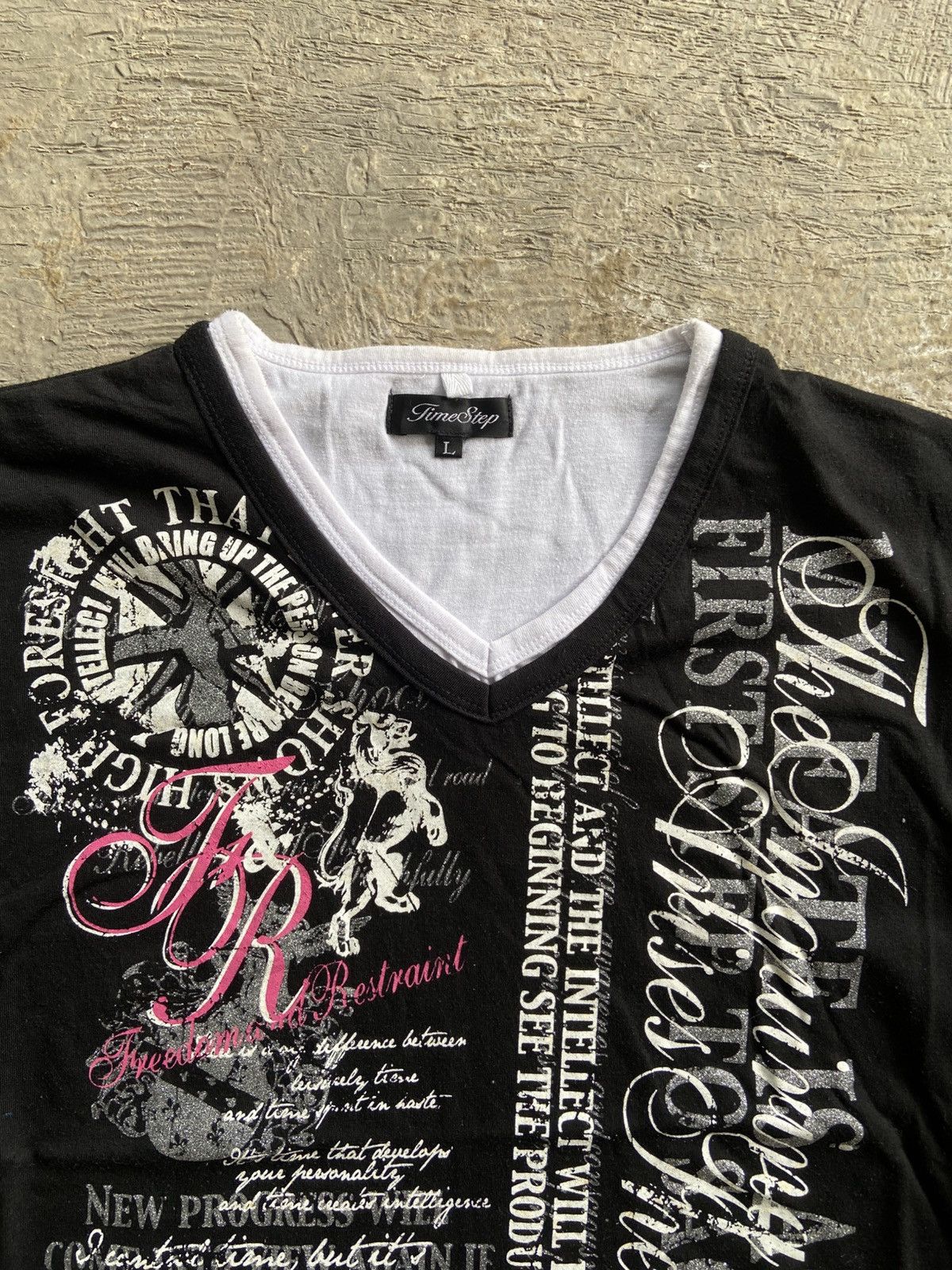 Japanese Brand 2000s Time Step - Vkei Style Poem T-Shirt Size US L / EU 52-54 / 3 - 3 Thumbnail