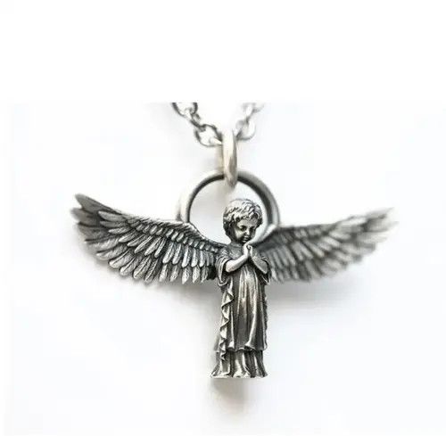 VIBE Angel Necklace Punk Chain Y2K Size ONE SIZE - 1 Thumbnail