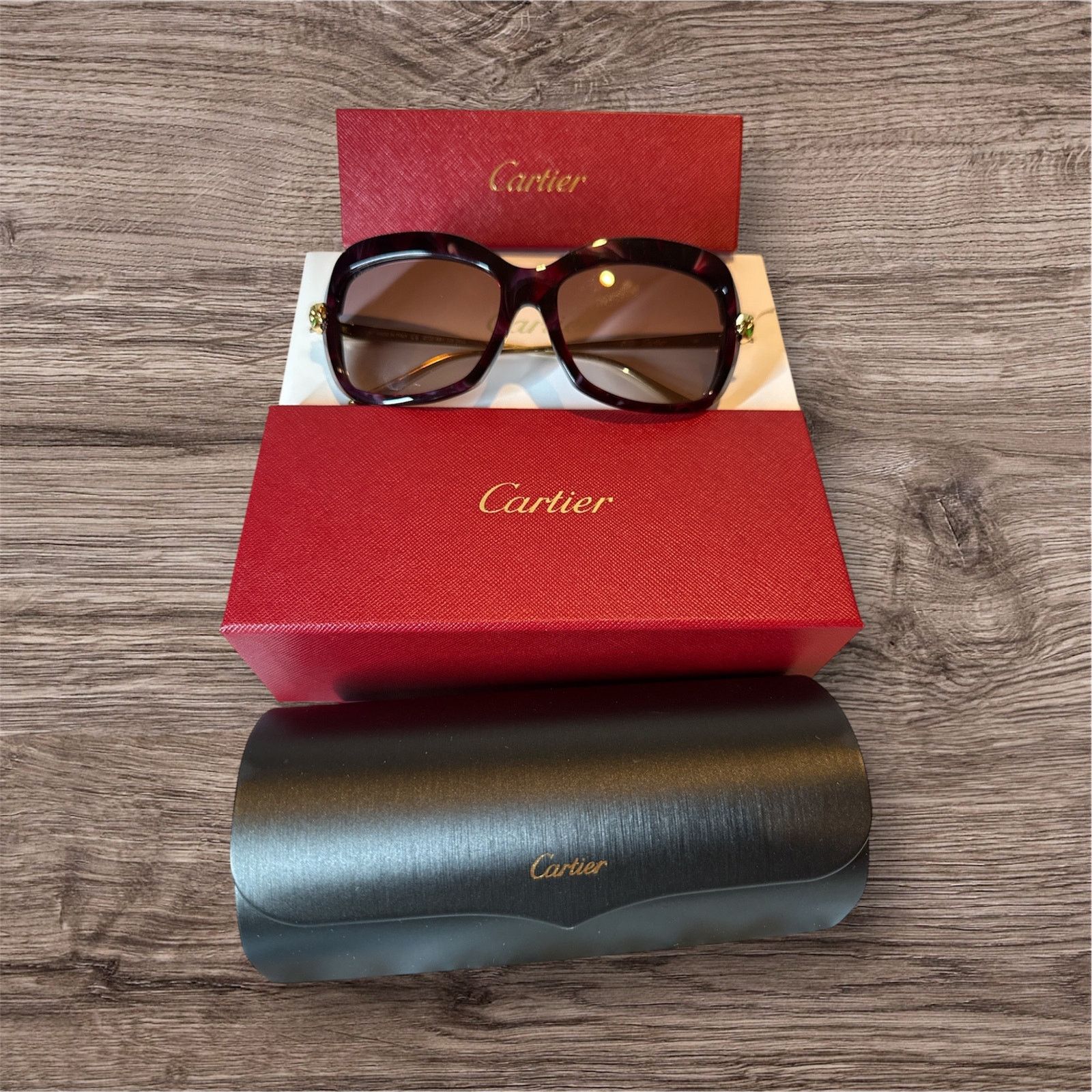 Cartier Cartier Cat-eye Havana Gold Violet Sunglasses CT0215SA Size ONE SIZE - 1 Thumbnail
