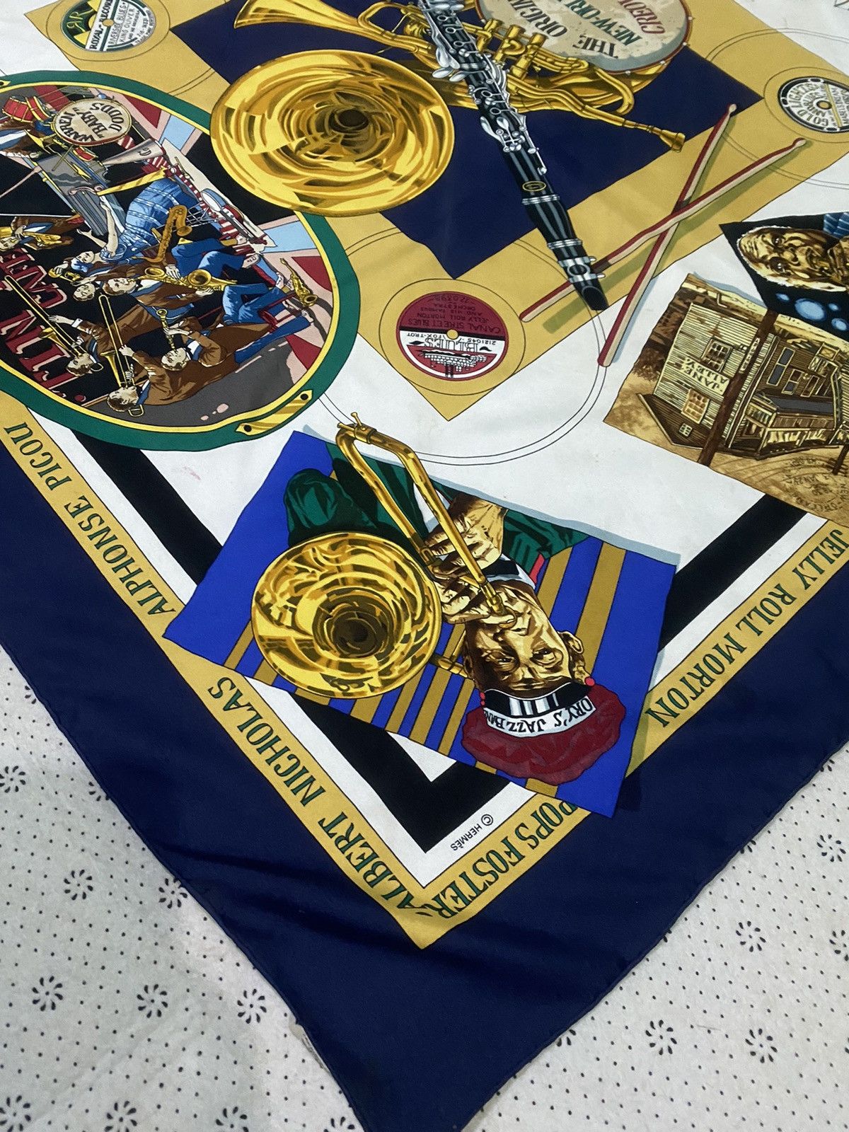 Hermes Vintage 90’s Hermes by Loic Dubigeon Silk 90 Scarf Size ONE SIZE - 10 Thumbnail