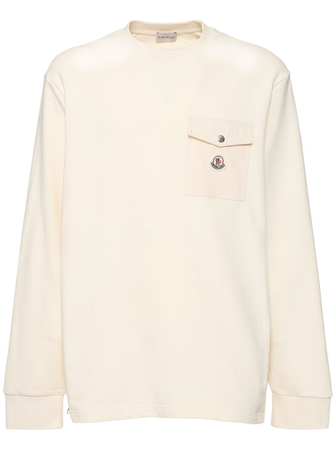 MONCLER $780 Men's White Cotton Sweater New XXL