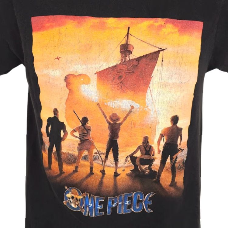 Vintage One Piece T Shirt Mens Size Small Black Japanese Manga Series Pirate Ship Shirt Mens Small Black One Piece Size US S / EU 44-46 / 1 - 2 Thumbnail