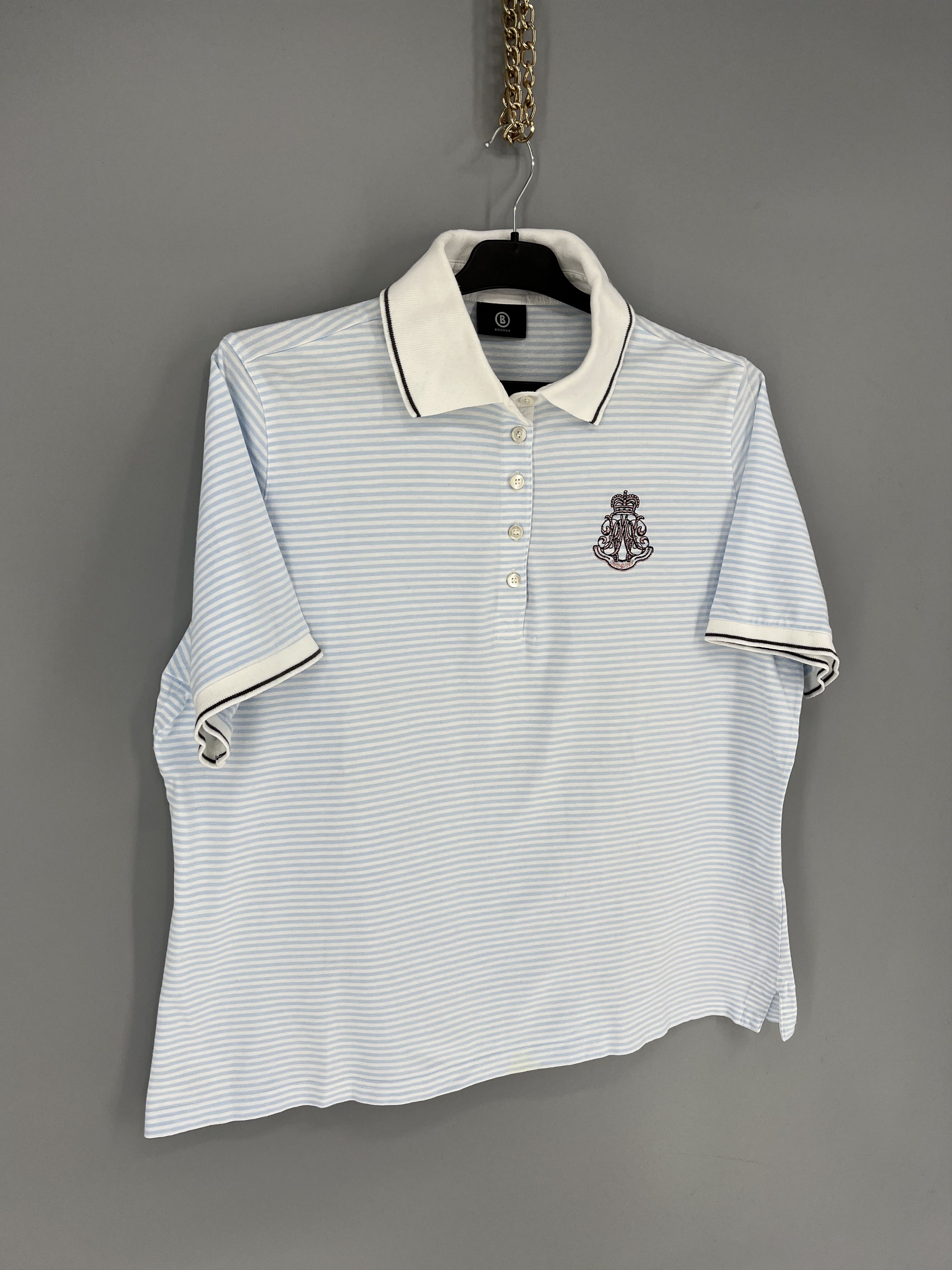 Bogner Bogner Premium Women’s Short Sleeve Striped Polo Shirt Size XXL / US 16-18 / IT 52-54 - 2 Thumbnail