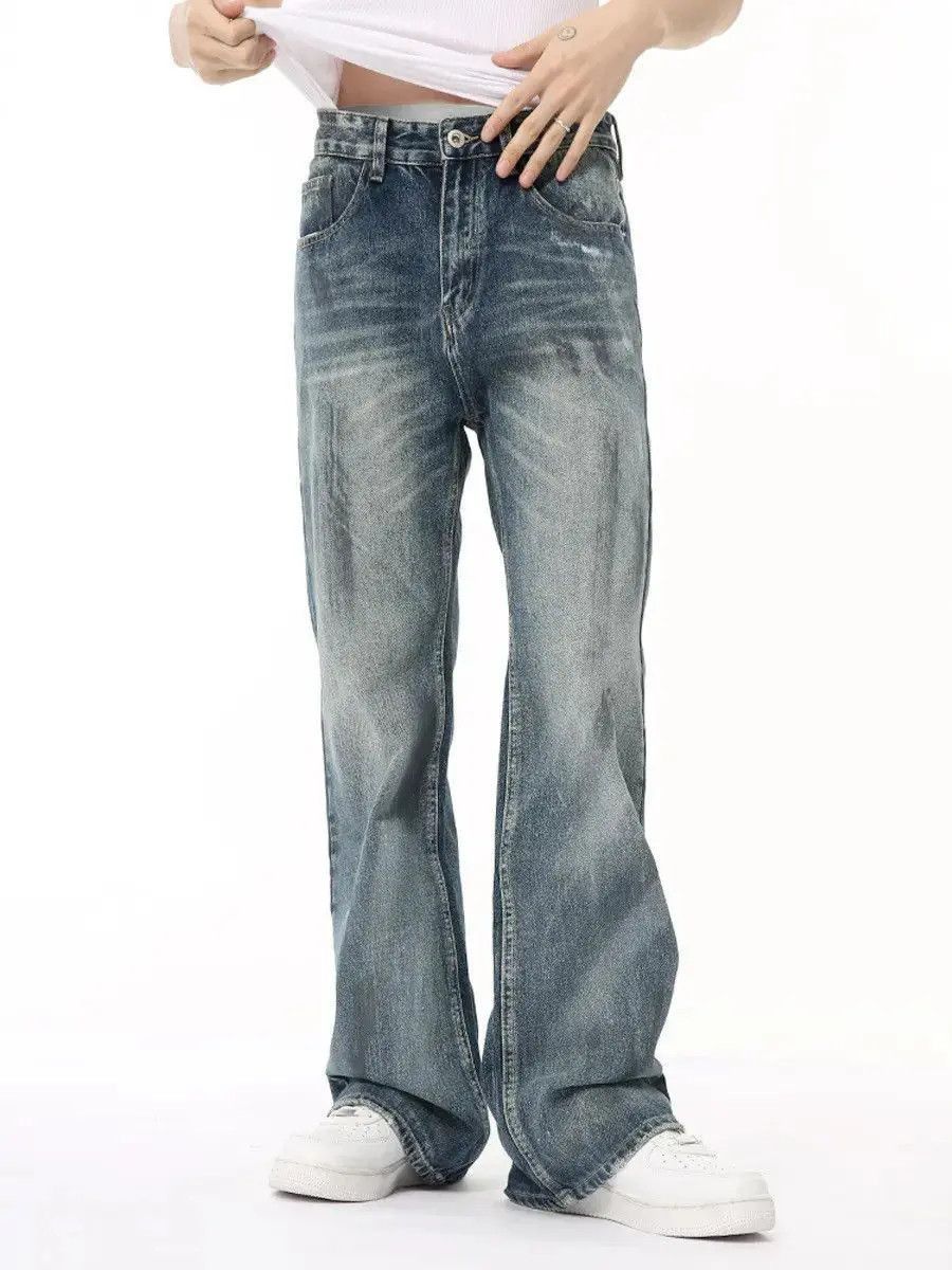 Japanese Brand Retro loose micro flared casual jeans Size US 32 / EU 48 - 4 Thumbnail