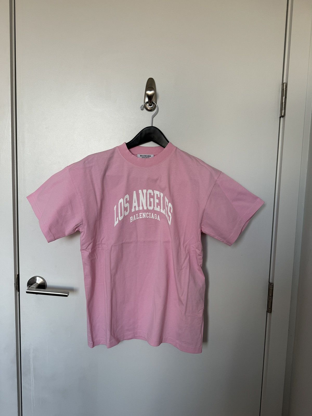 image of Balenciaga Los Angeles Cities Location 35/100 T Shirt Xs NWT in Pink, Men's (Size Small)