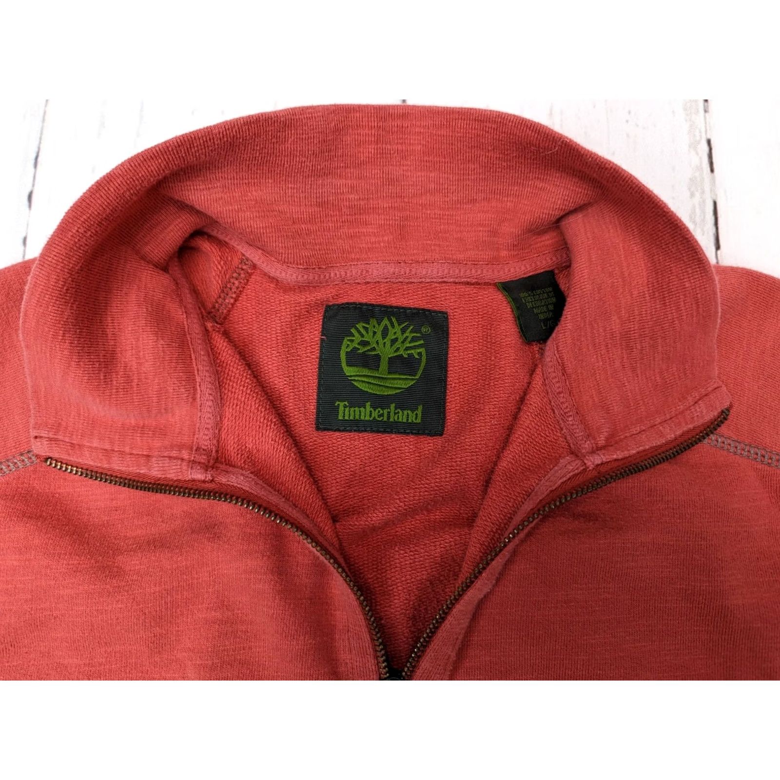 Timberland Timberland Full Zip Sweater Mens L Red Cotton Button Pocket Knit Pullover Jacket Size US L / EU 52-54 / 3 - 3 Thumbnail