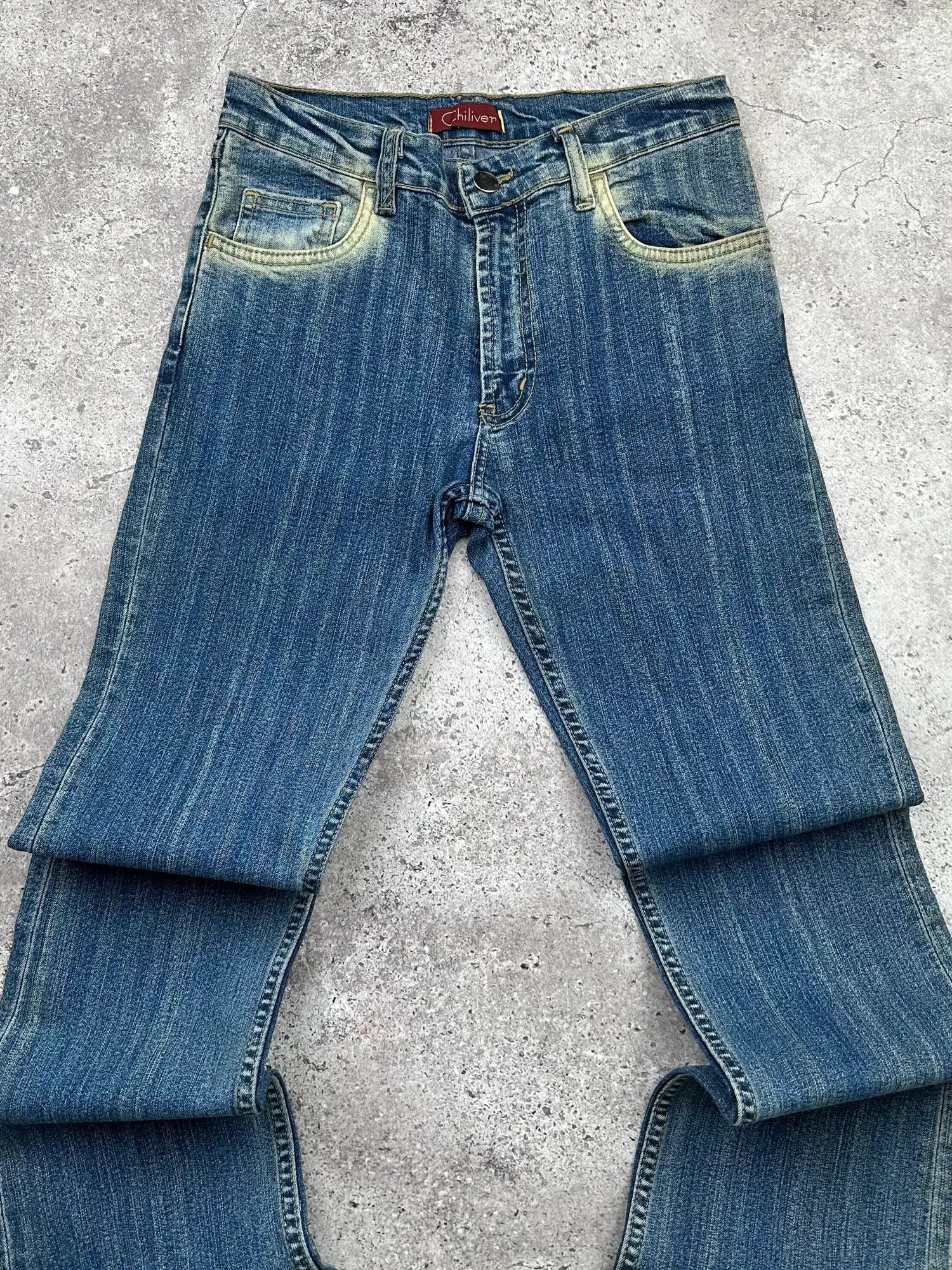 Japanese Brand Vintage Striped Flare Jeans C412(V389) Size 25" / US 0 / IT 36 - 2 Thumbnail