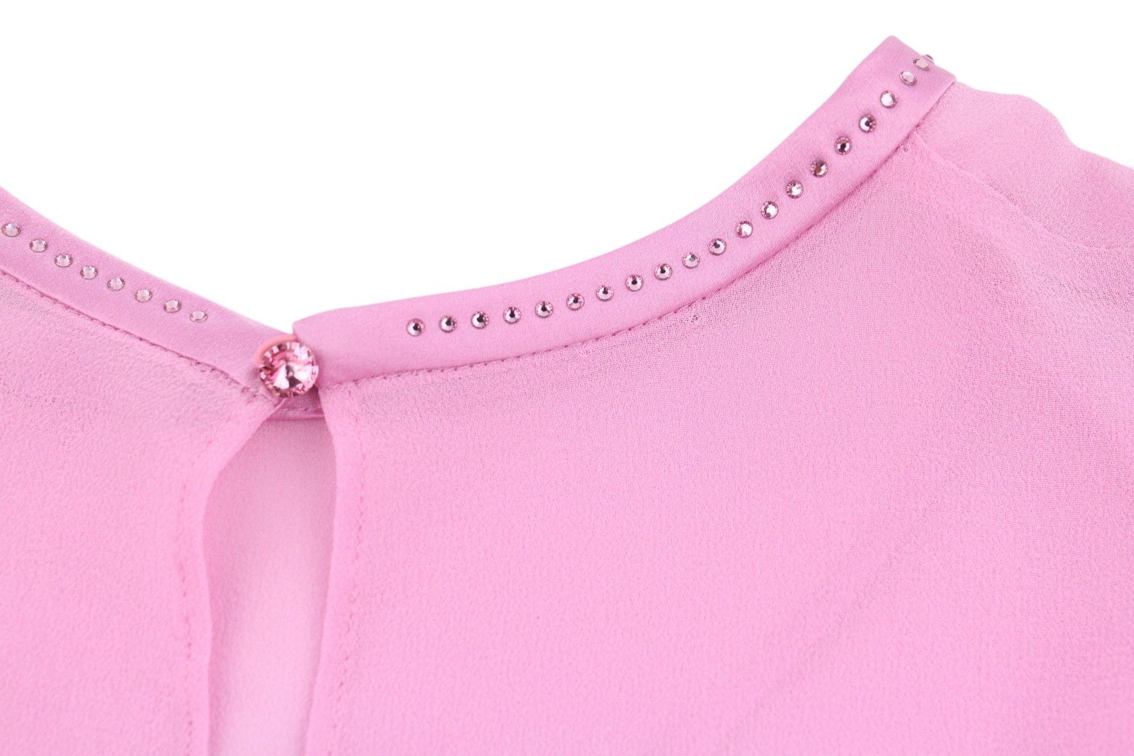 Max Mara EU34 XS Pink 100% Silk Rhinestones 2in1 Blouse 88773 Size XS / US 0-2 / IT 36-38 - 11 Thumbnail
