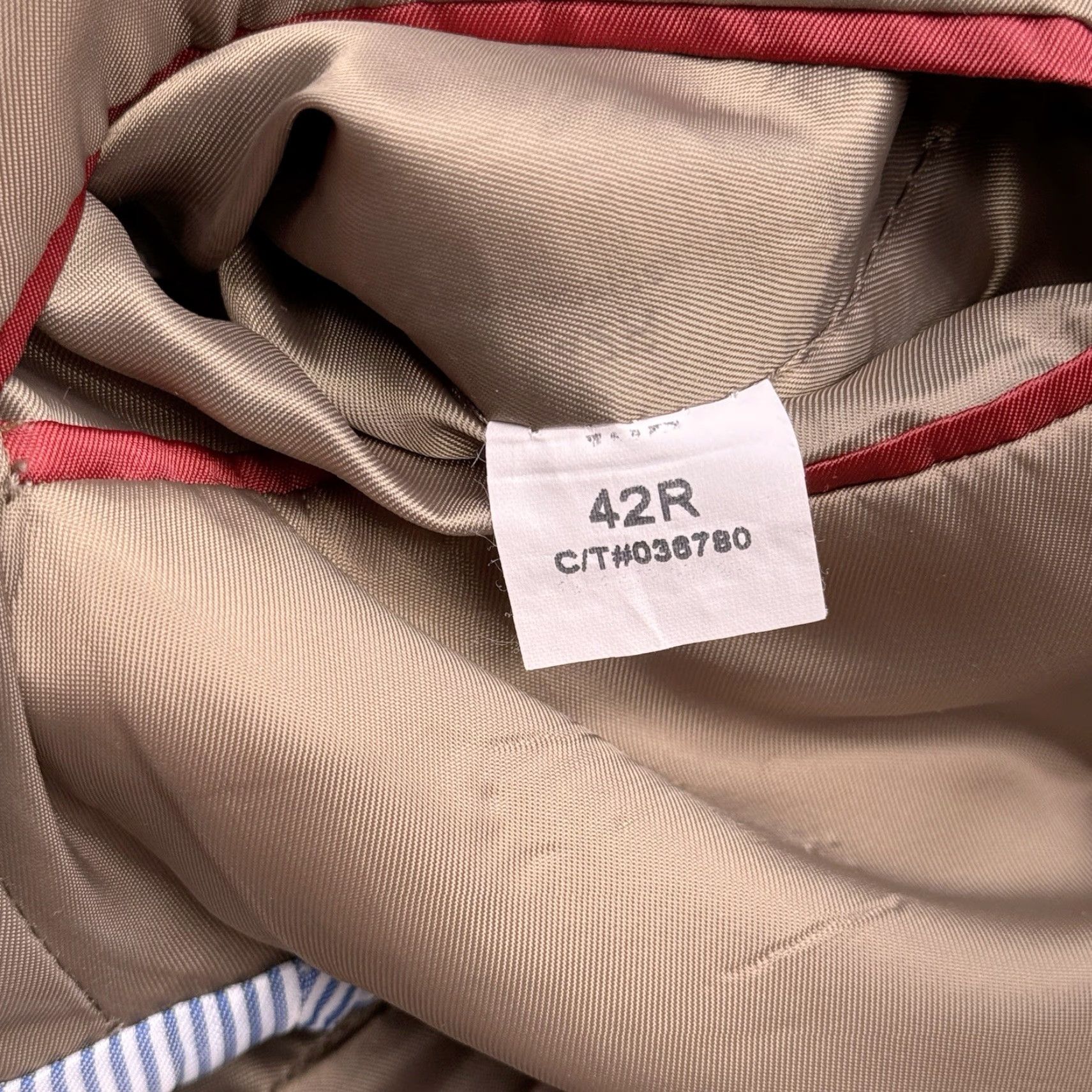 Tommy Hilfiger Tommy Hilfiger Blazer Suit Jacket 42R Brown Worsted Wool Check Double-Vented Notch Lapel Regular Fit Mens Size 42R - 7 Thumbnail