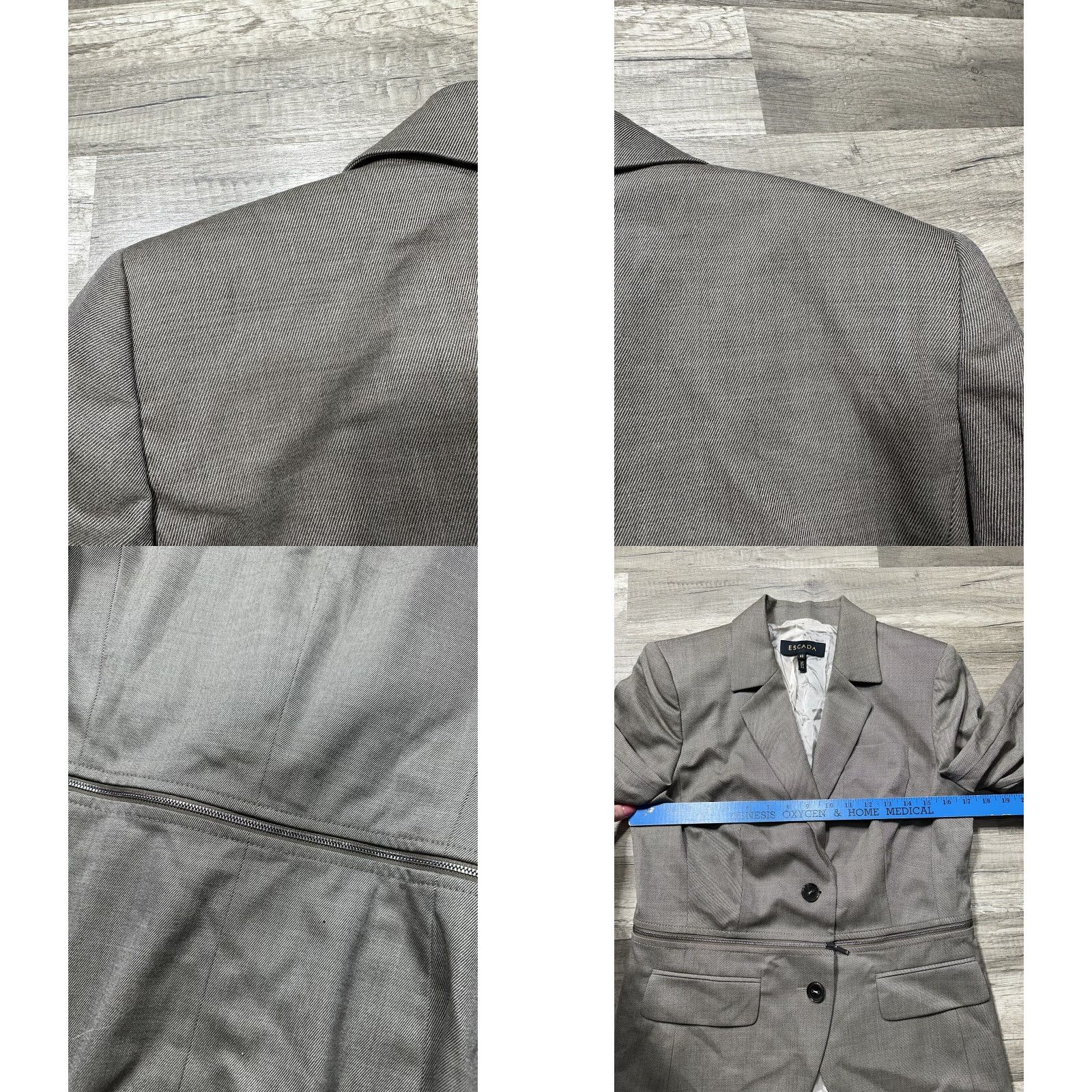 Escada Escada Pant Suit Wool Olive Green 40 Women Regular Size Style 5006784 MSRP 1550 Size 27" / US 4 / IT 40 - 8 Thumbnail