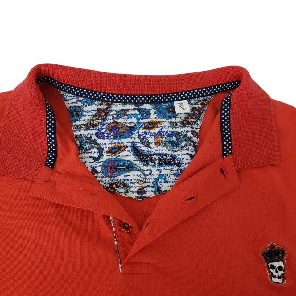 Robert Graham ROBERT GRAHAM Lucifer Polo XL Classic Fit Skull Embroidery Size US XL / EU 56 / 4 - 8 Thumbnail