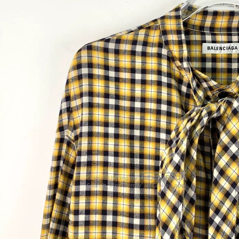 Balenciaga Balenciaga size 32 Multicolor Plaid Back Letter Print Cott Size S / US 4 / IT 40 - 3 Thumbnail