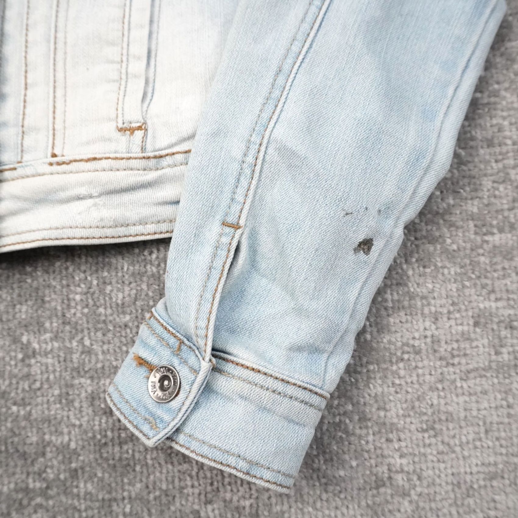 Doublet YMI Denim Jacket Blue Light Wash Womens M Jacket Pocket Lightweight Casual 90s Bohemian Biker Spring Fall Size M / US 6-8 / IT 42-44 - 7 Thumbnail