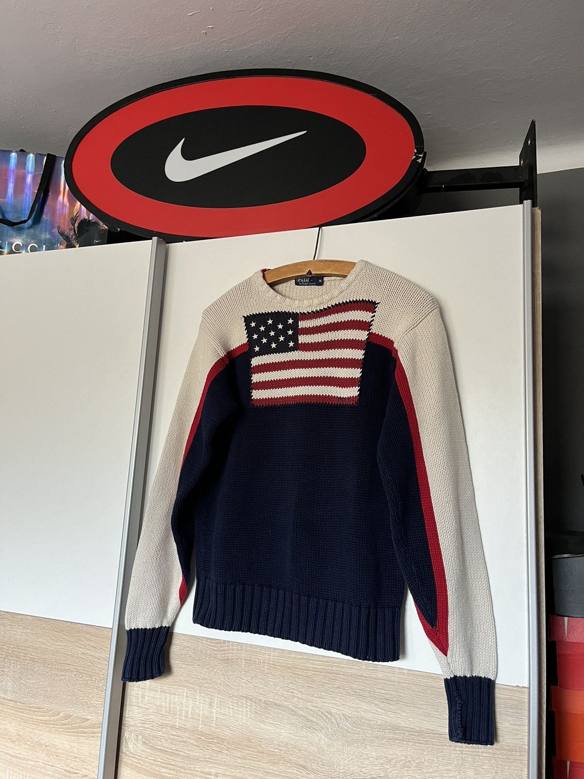 Polo Ralph Lauren × Vintage VTG 90’s Limited Edition Ralph Lauren USA Flag Knit Sweater Size US M / EU 48-50 / 2 - 1 Thumbnail