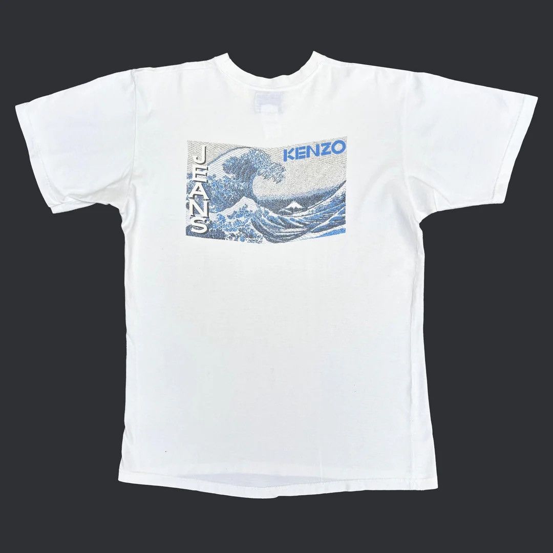 Kenzo × Vintage Kenzo Jeans 1990 90s Vintage Graphic Logo Designer T-Shirt Size US M / EU 48-50 / 2 - 1 Thumbnail