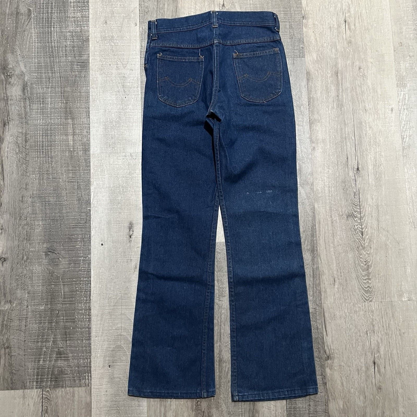 Vintage VTG Women's Dark Wash Western Boot Cut Denim Jeans USA 70s Size 29" - 2 Thumbnail