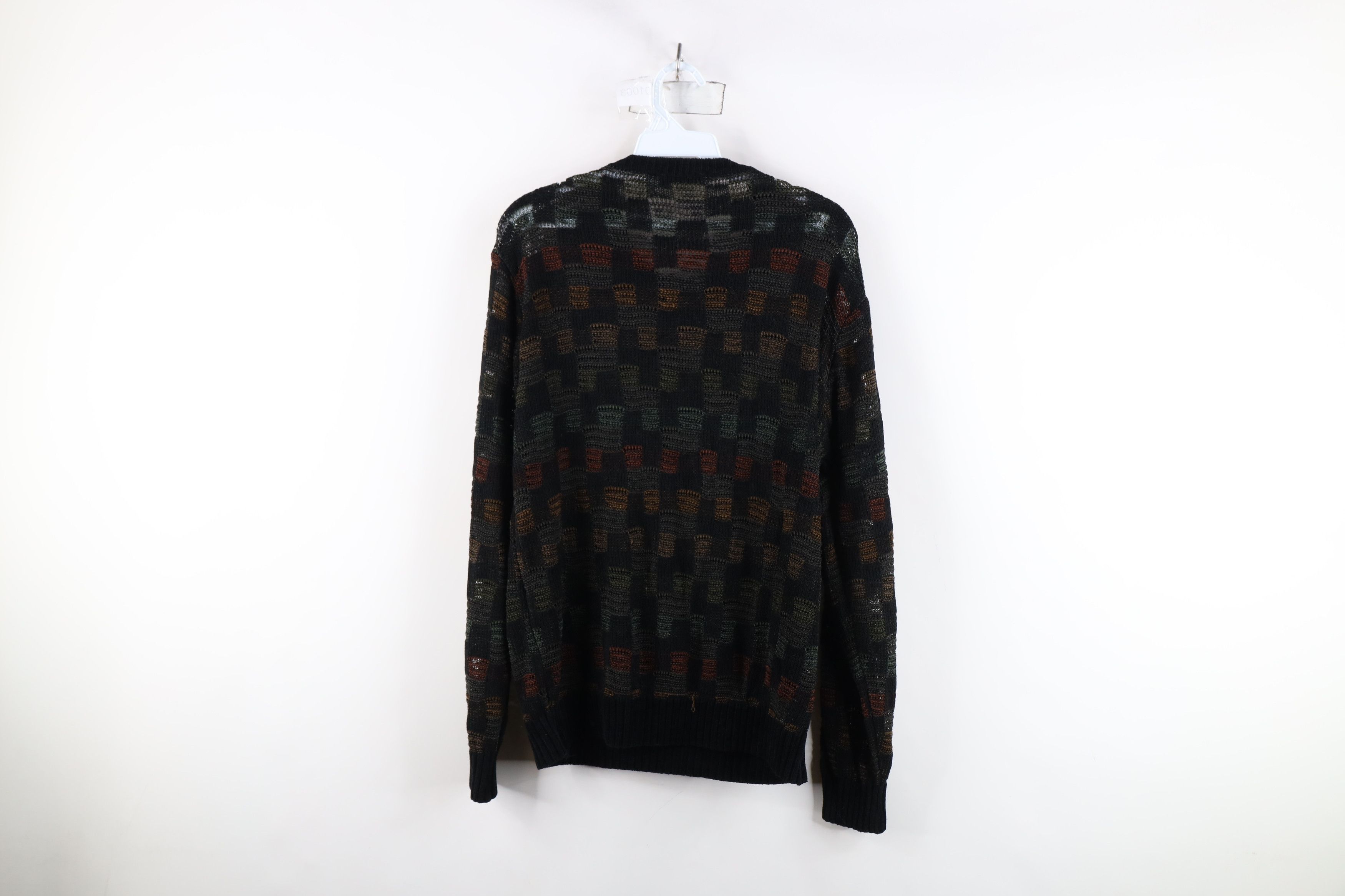 Vintage Vintage 90s Streetwear Rainbow Checkered Knit Sweater Size US M / EU 48-50 / 2 - 9 Thumbnail
