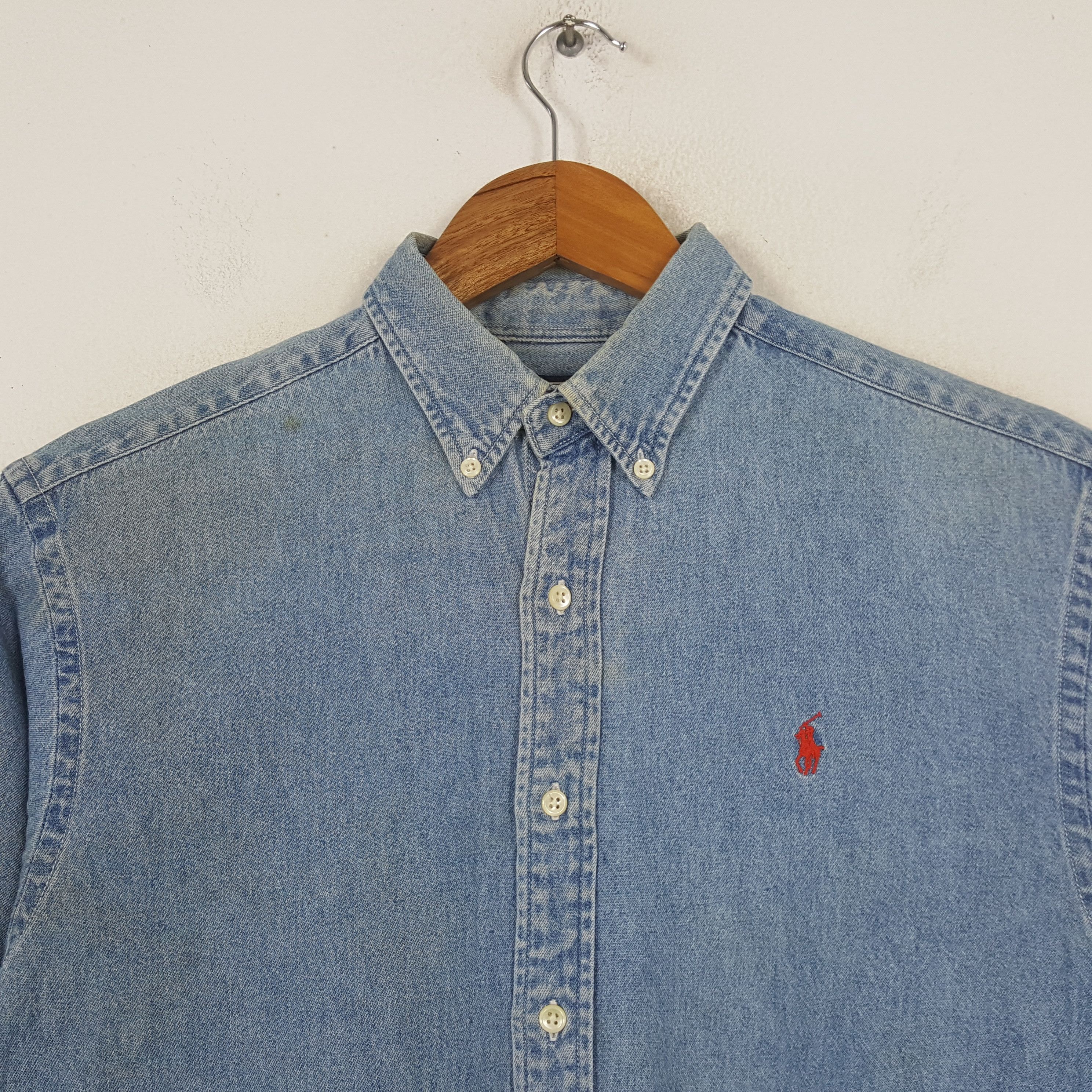 Polo Ralph Lauren × Vintage Vintage POLO by RALPH LAUREN Fashion Denim Shirt C285N35 Size US M / EU 48-50 / 2 - 2 Thumbnail