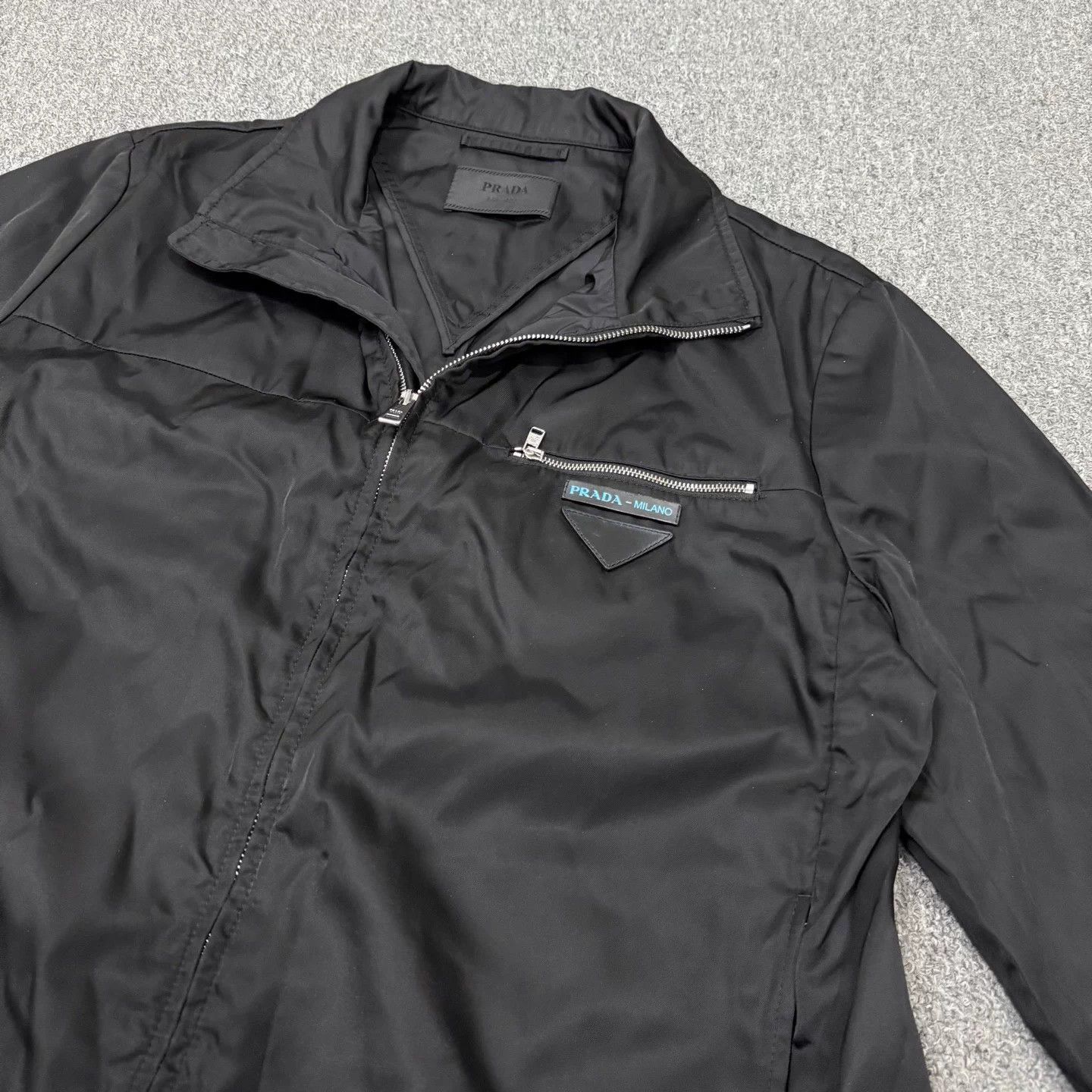 Prada Prada black triangle logo jacket 52 95 new Size US L / EU 52-54 / 3 - 3 Thumbnail