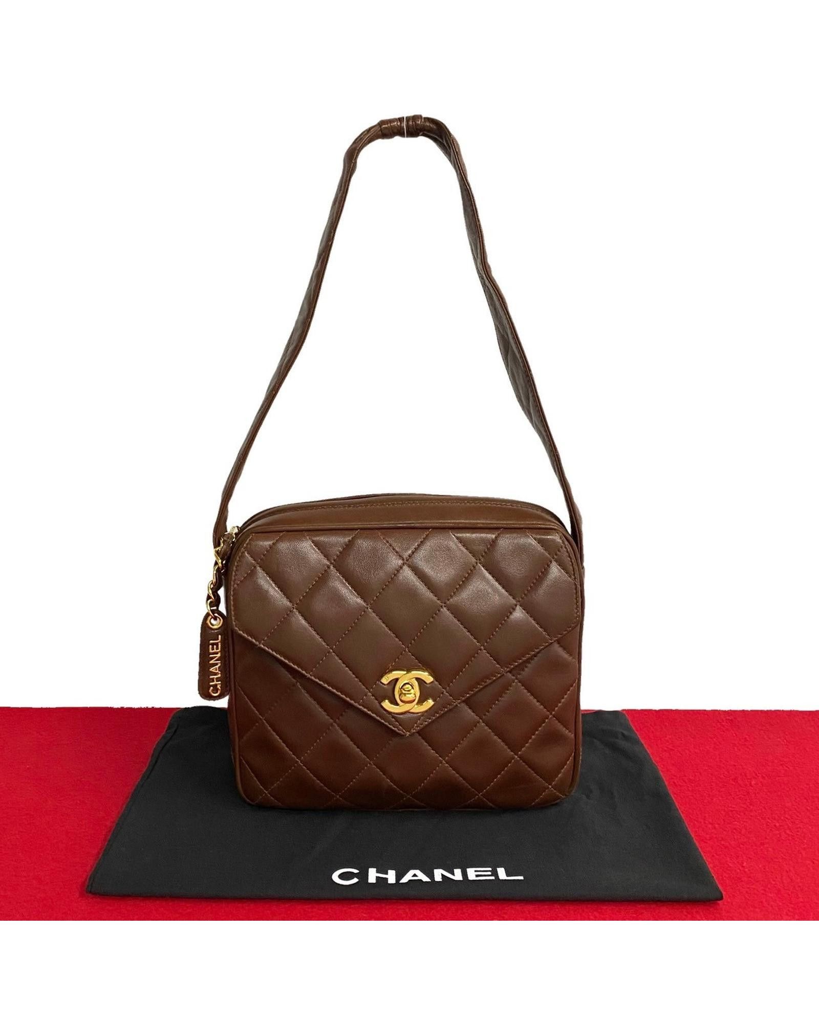 image of Chanel Camera Shoulder Bag In Brown Leather, Women's