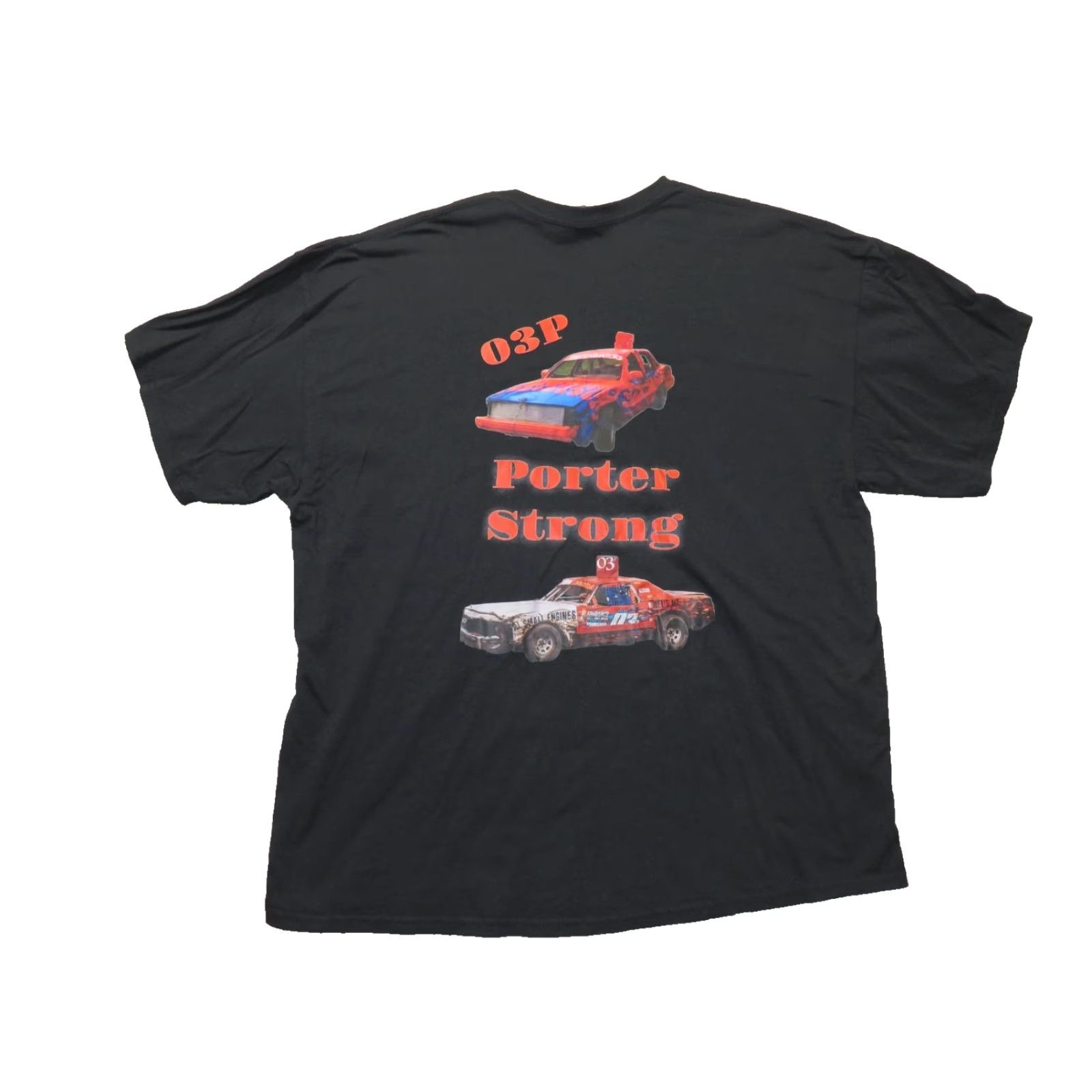 Gildan Gildan T-Shirt Adult 2XL VTG Black Multicolor Car Graphic Print Crew Neck Short Sleeve USA Cars 03p Porter Strong Race Size US XXL / EU 58 / 5 - 4 Thumbnail