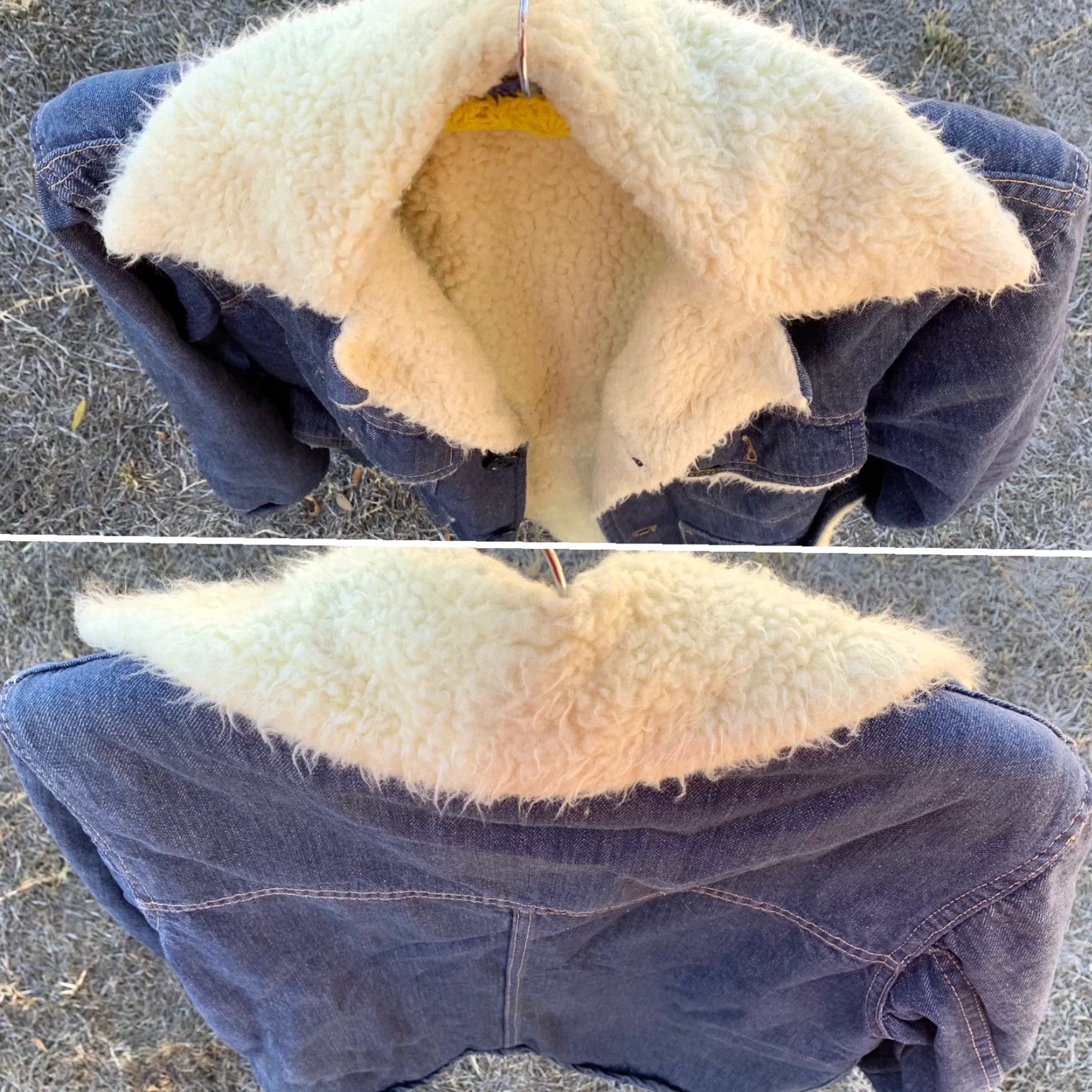 Sears VINTAGE Roebuck’s Denim Sherpa Lined Jacket Chore Trucker Sears 38-R Blue 1970s Size US XXS / EU 40 - 6 Thumbnail